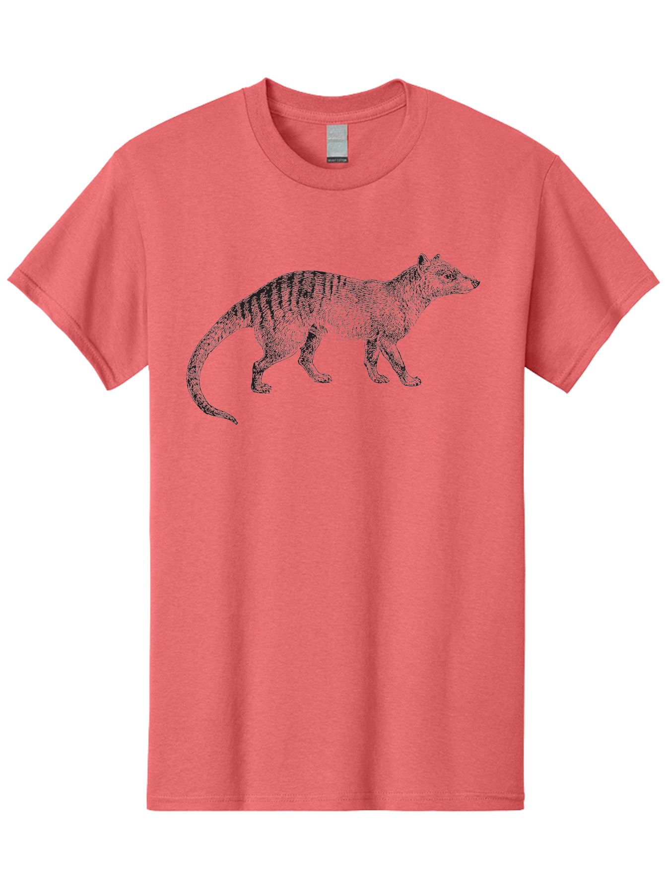 Tasmanian-Tiger Men'S Graphic Tee, 100% Cotton, Comfortable Casual Summer Wear, Machine Washable, Tasmanian Tiger, Extinct Animal, Marsupial, Wildlife, Predator, Striped Pattern, Animal Illustration, Wildlife Art Aad960