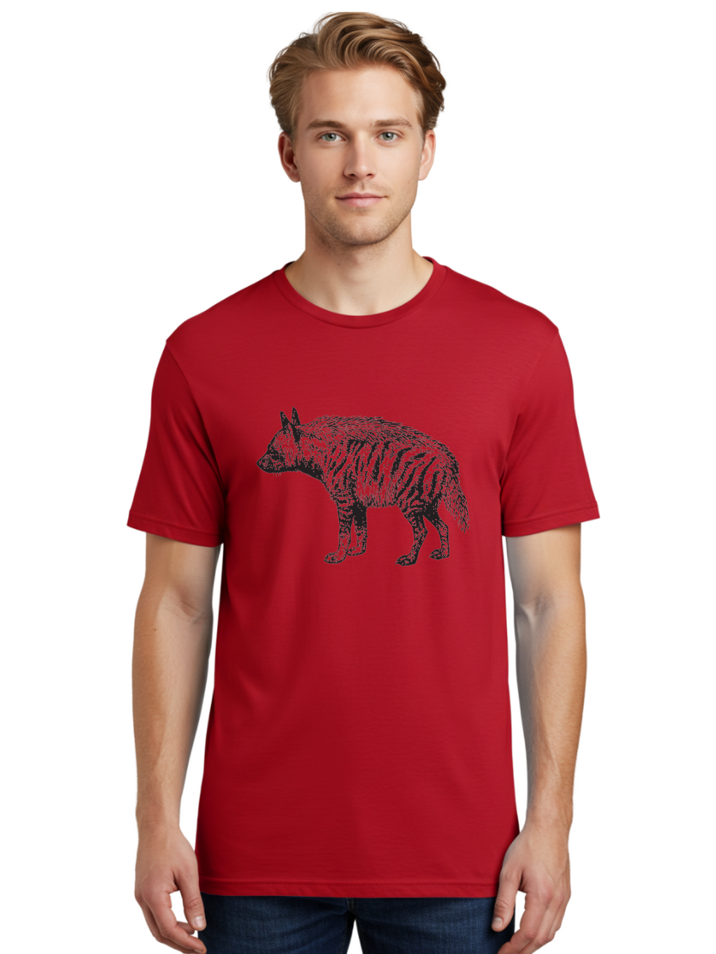 Thylacine Men'S Graphic Tee, 100% Cotton, Comfortable Casual Summer Wear, Machine Washable, Tasmanian Tiger, Extinct Animal, Wildlife Illustration, Striped Pattern, Marsupial, Wild Dog, Vintage Art, Black And Green, Historical Species Aad961