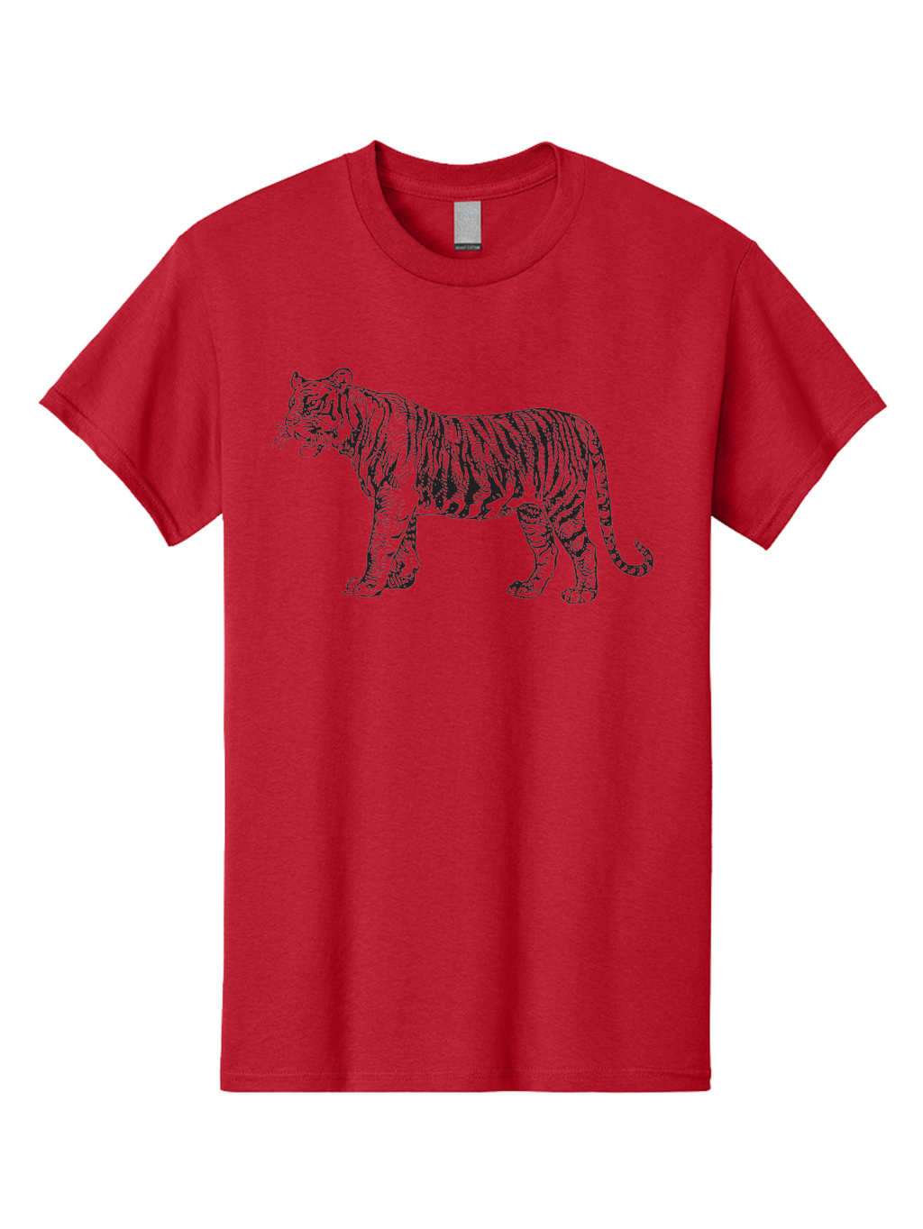 Tiger Men'S Graphic Tee, 100% Cotton, Comfortable Casual Summer Wear, Machine Washable, Tiger, Wild Cat, Animal, Tiger Stripes, Black Stripes, Wildlife, Endangered Species, Majestic Animal, Powerful Creature, Big Cat Aad962
