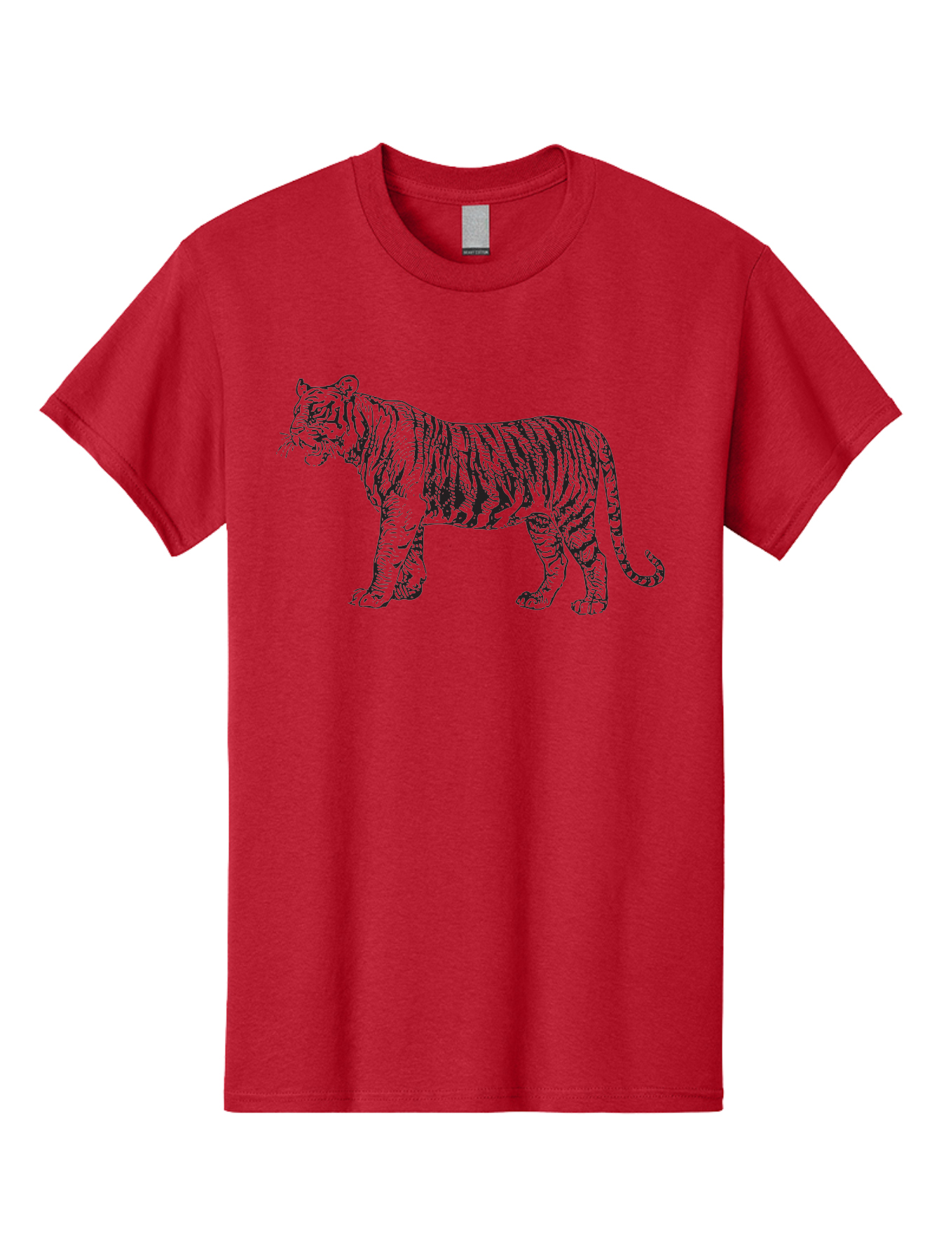 Tiger Men'S Graphic Tee, 100% Cotton, Comfortable Casual Summer Wear, Machine Washable, Tiger, Wild Cat, Animal, Tiger Stripes, Black Stripes, Wildlife, Endangered Species, Majestic Animal, Powerful Creature, Big Cat Aad962
