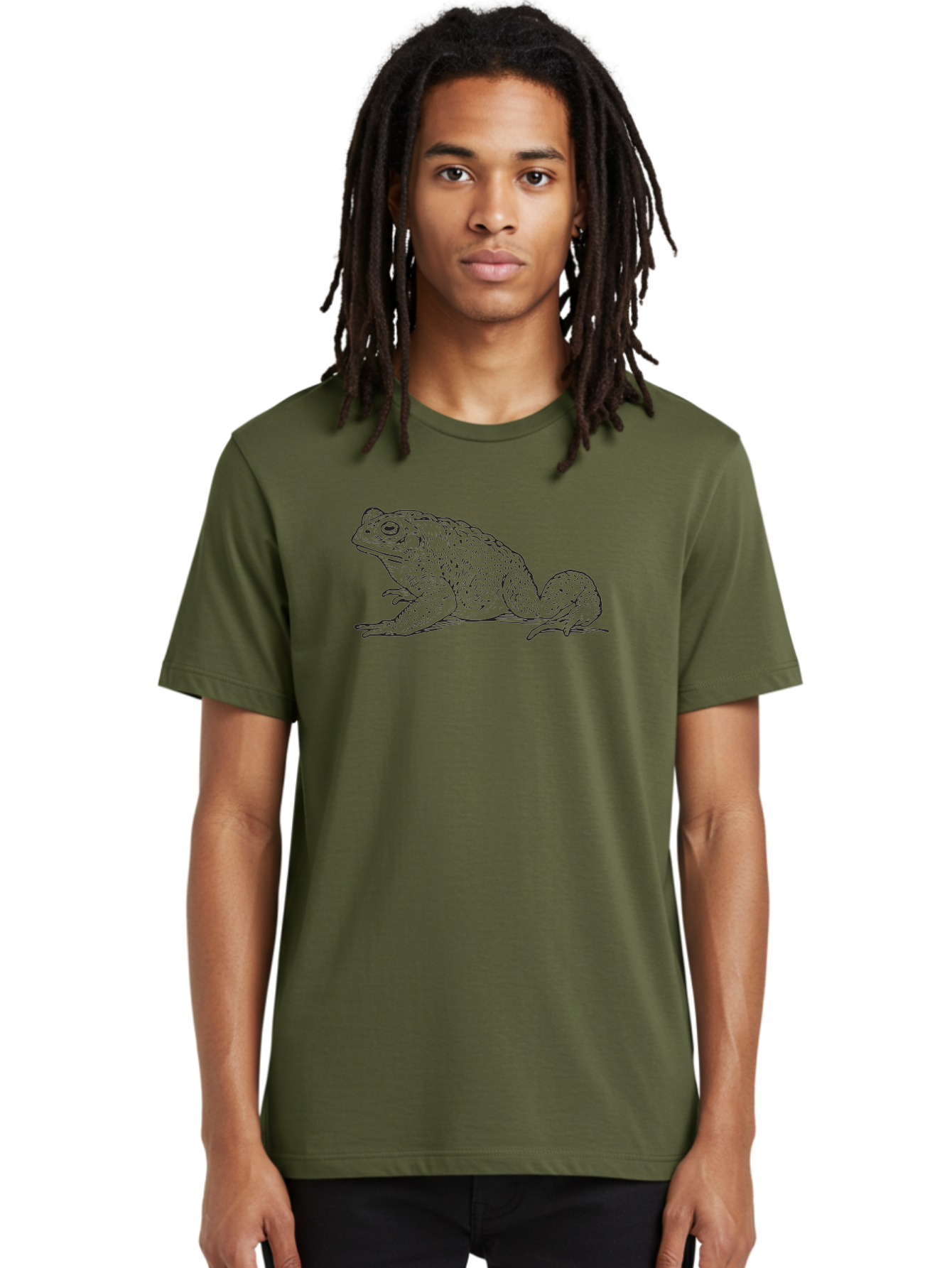 Toad Men'S Graphic Tee, 100% Cotton, Comfortable Casual Summer Wear, Machine Washable, Toad Illustration, Wildlife Art, Amphibian Sketch, Detailed Drawing, Natural Texture, Warty Skin, Serene Pose, Graphic Design Aad963