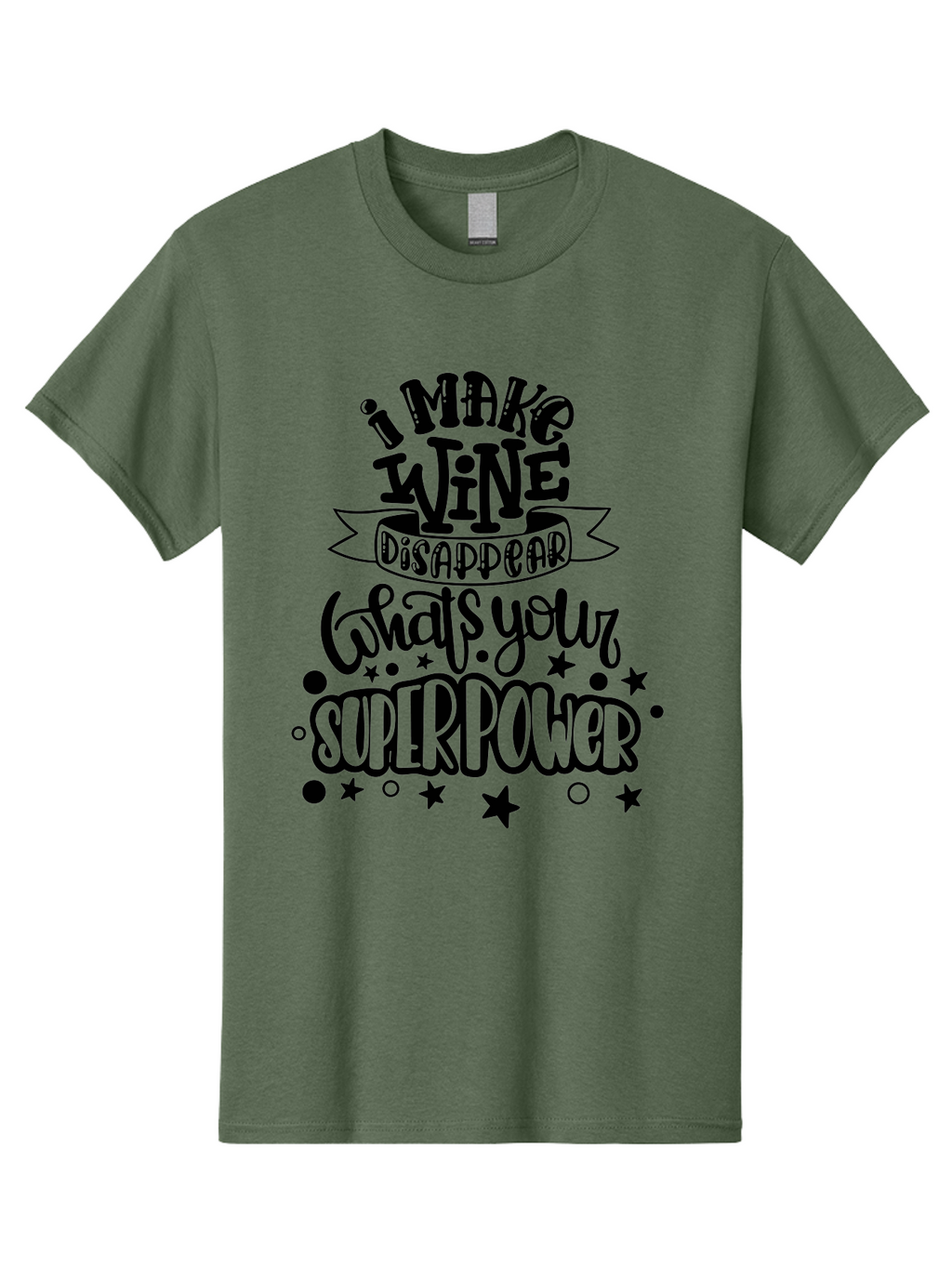 I-Make-Wine-Disappear Men'S Graphic Tee, 100% Cotton, Comfortable Casual Summer Wear, Machine Washable, Wine Lover Quote, Funny Sayings, Humor, Superpower, Wine Drinker, Witty Phrase, Drink Wine, What'S Your Superpower Aad974