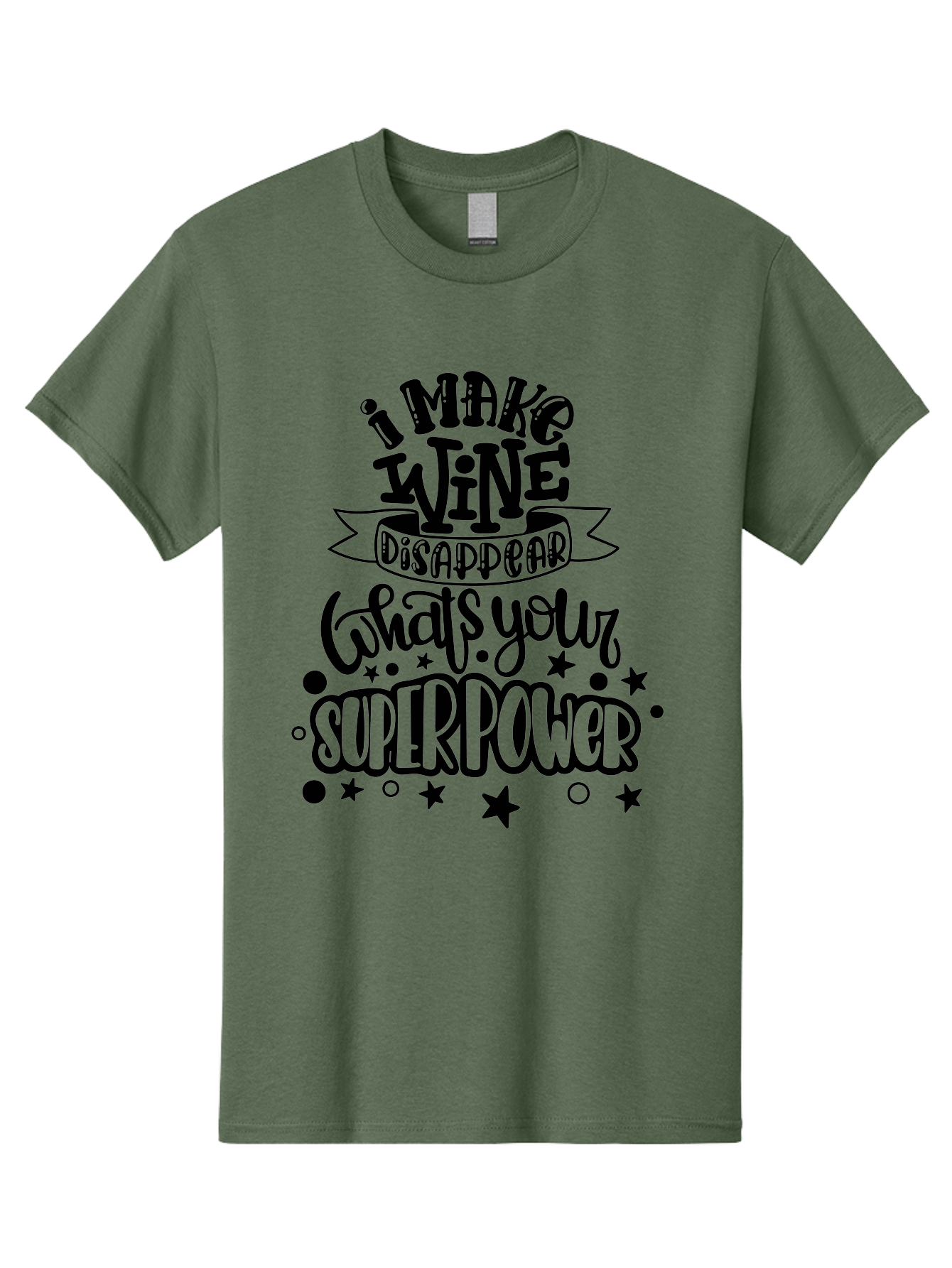 I-Make-Wine-Disappear Men'S Graphic Tee, 100% Cotton, Comfortable Casual Summer Wear, Machine Washable, Wine Lover Quote, Funny Sayings, Humor, Superpower, Wine Drinker, Witty Phrase, Drink Wine, What'S Your Superpower Aad974