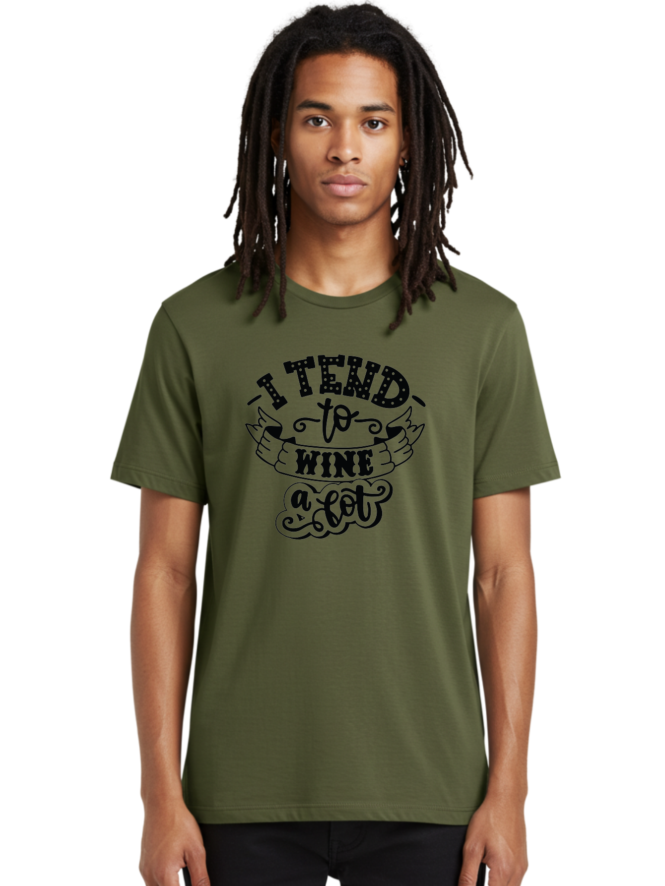 I-Tend-To-Wine-A-Lot Men'S Graphic Tee, 100% Cotton, Comfortable Casual Summer Wear, Machine Washable, Wine Quote, Funny Phrase, Witty Saying, Wine Lover, Humor, Pun, Wine Humor, Sarcastic Quote, Wine Pun, Typography Aad975