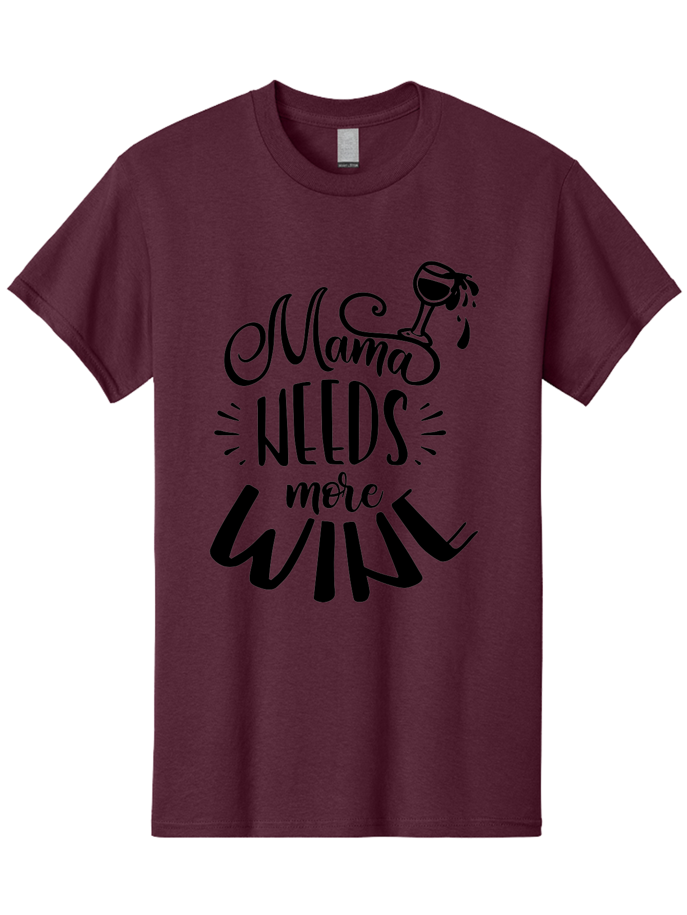 Mama-Needs-More-Wine Men'S Graphic Tee, 100% Cotton, Comfortable Casual Summer Wear, Machine Washable, Mama Needs More Wine, Funny Quote, Wine Humor, Mom Life, Wine Lover, Humorous Saying, Relatable Phrase, Parenting Joke Aad979