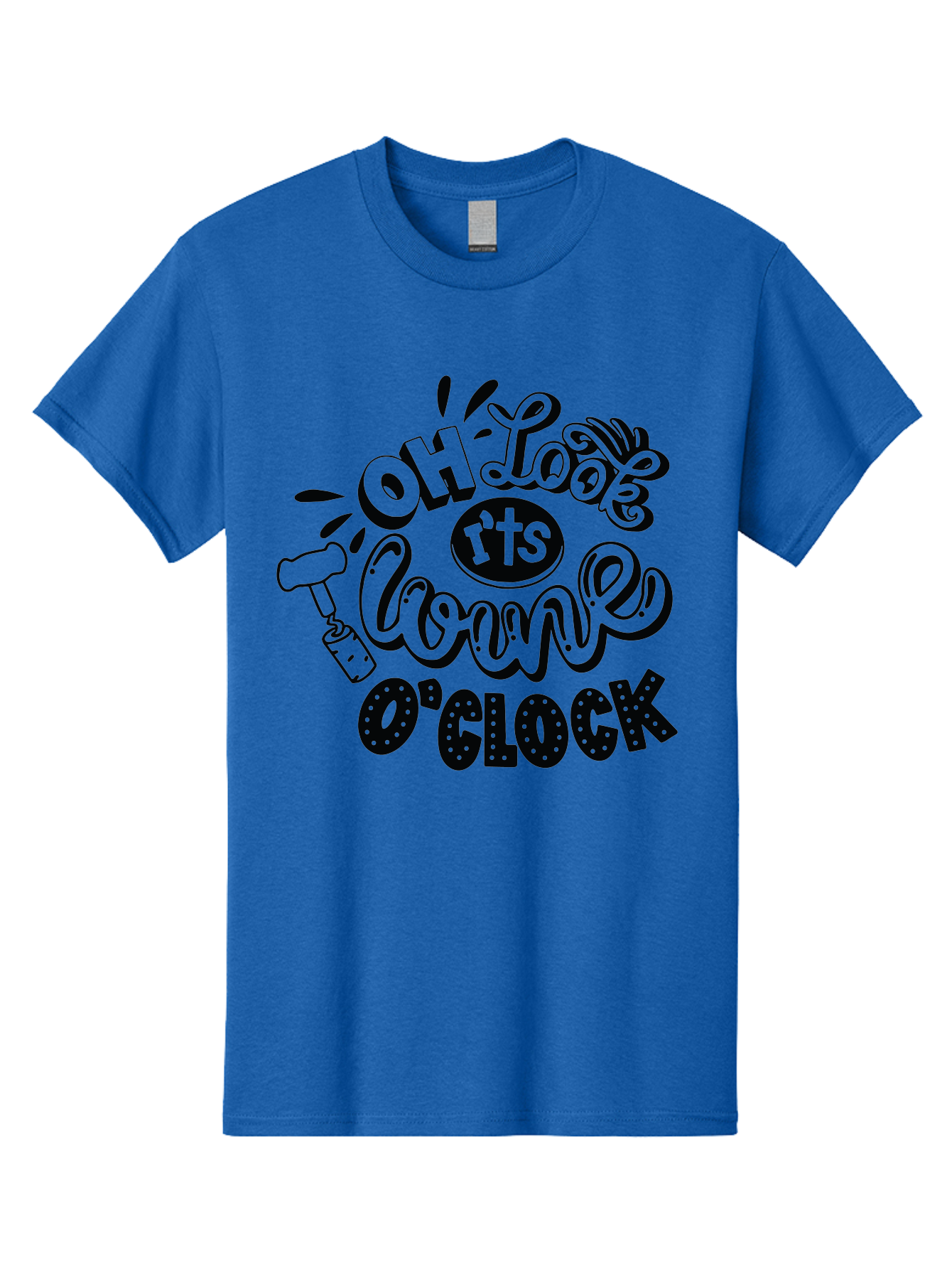 Oh-Look-R-Ts-Loone-O-Clock Men'S Graphic Tee, 100% Cotton, Comfortable Casual Summer Wear, Machine Washable, Humorous Typography, Quirky Clock, Playful Design, Whimsical Art, Connie, Cartoon Style, Black And Green, Funny Quotes Aad981