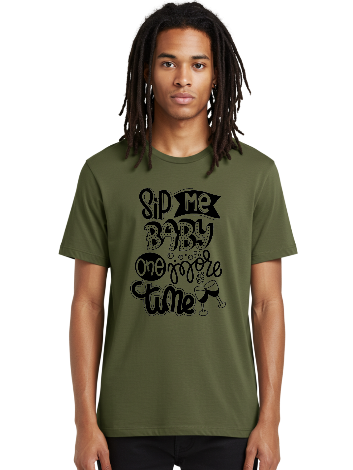 Sip-Me-Baby-One-More-Time Men'S Graphic Tee, 100% Cotton, Comfortable Casual Summer Wear, Machine Washable, Funny Quote, Sassy Phrase, Wine Glass, Champagne Toast, Party Time, Celebration, Sip Me Baby One More Time, Humor, Celebration Quote Aad984