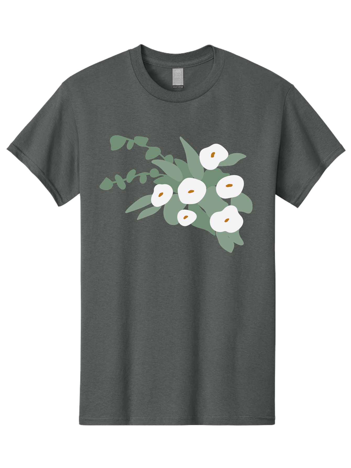 After-Glow Men'S Graphic Tee, 100% Cotton, Comfortable Casual Summer Wear, Machine Washable, Lotus Flowers, White Blooms, Gray Leaves, Spiritual Symbols, Serene Atmosphere, Peaceful Ambiance, Afterlife, Lotus Flower, Gray Graphics Aad992