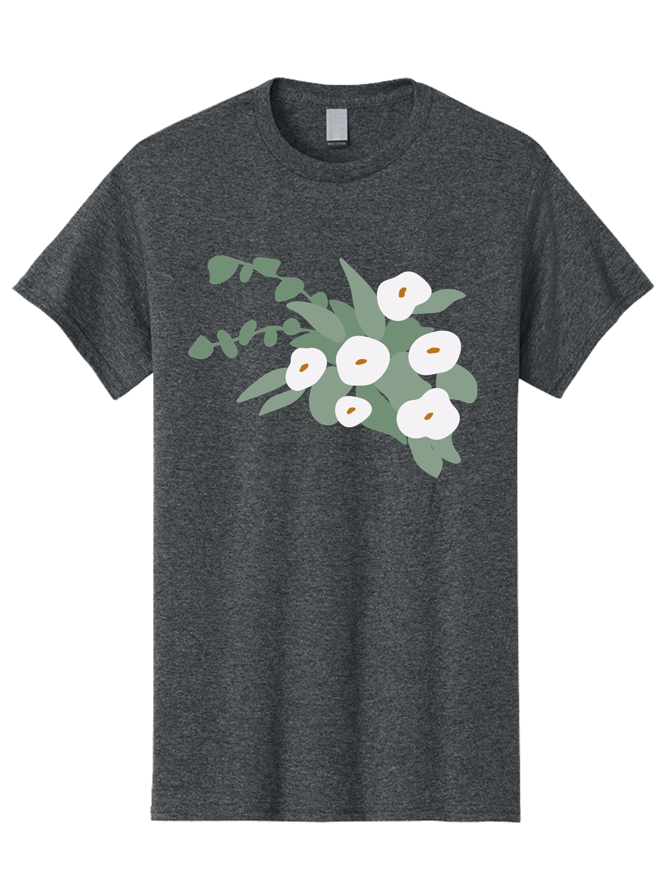 After-Glow Men'S Graphic Tee, 100% Cotton, Comfortable Casual Summer Wear, Machine Washable, Lotus Flowers, White Blooms, Gray Leaves, Spiritual Symbols, Serene Atmosphere, Peaceful Ambiance, Afterlife, Lotus Flower, Gray Graphics Aad992