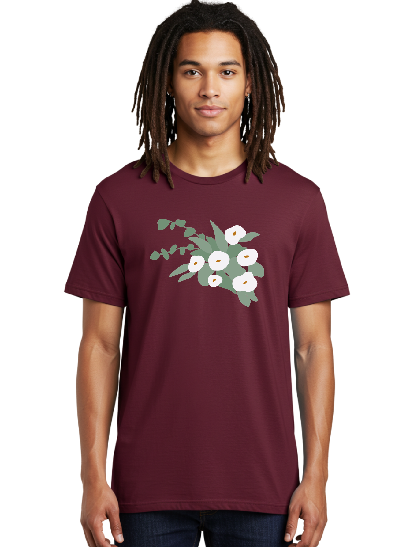 After-Glow Men'S Graphic Tee, 100% Cotton, Comfortable Casual Summer Wear, Machine Washable, Lotus Flowers, White Blooms, Gray Leaves, Spiritual Symbols, Serene Atmosphere, Peaceful Ambiance, Afterlife, Lotus Flower, Gray Graphics Aad992