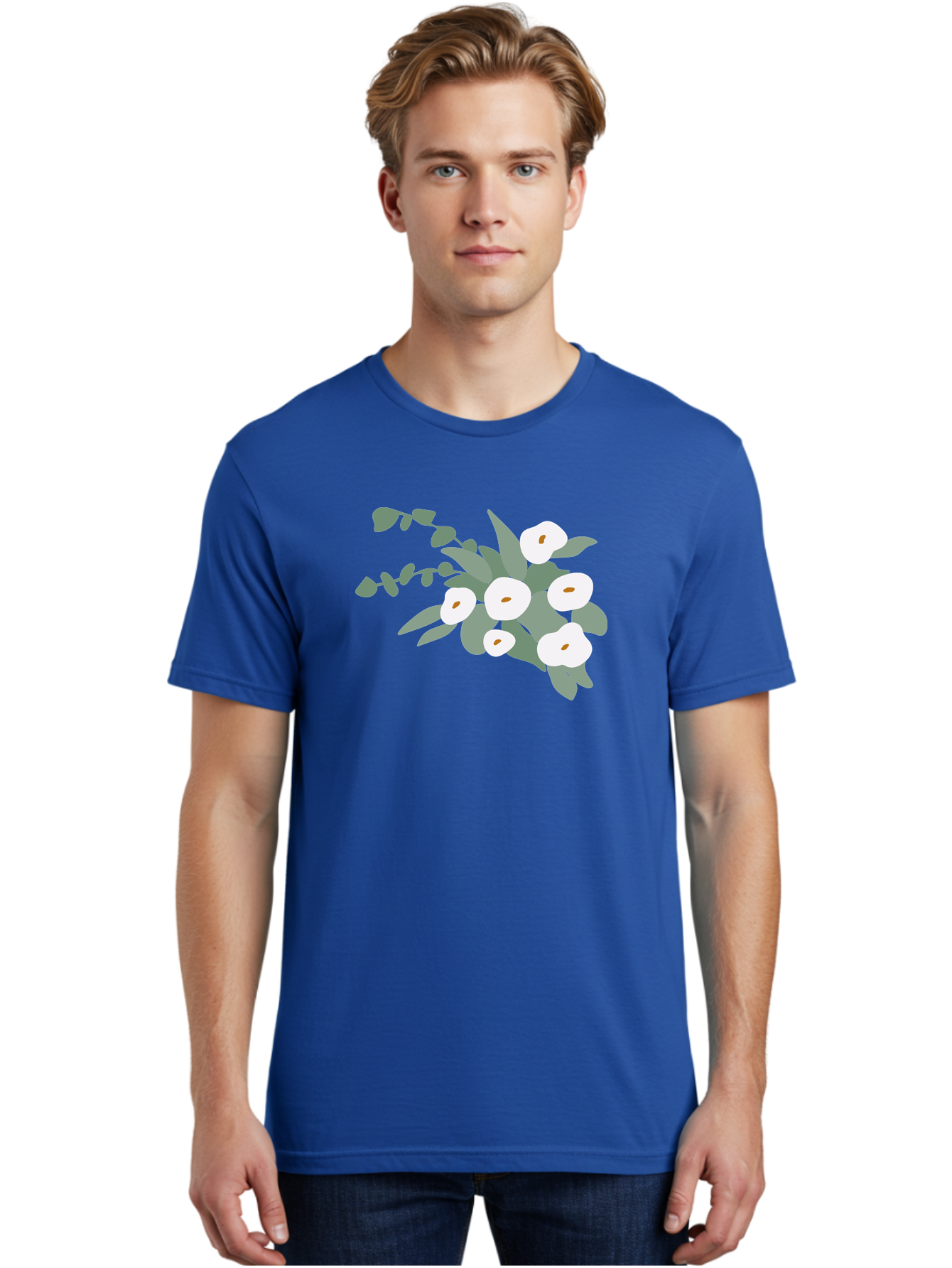After-Glow Men'S Graphic Tee, 100% Cotton, Comfortable Casual Summer Wear, Machine Washable, Lotus Flowers, White Blooms, Gray Leaves, Spiritual Symbols, Serene Atmosphere, Peaceful Ambiance, Afterlife, Lotus Flower, Gray Graphics Aad992