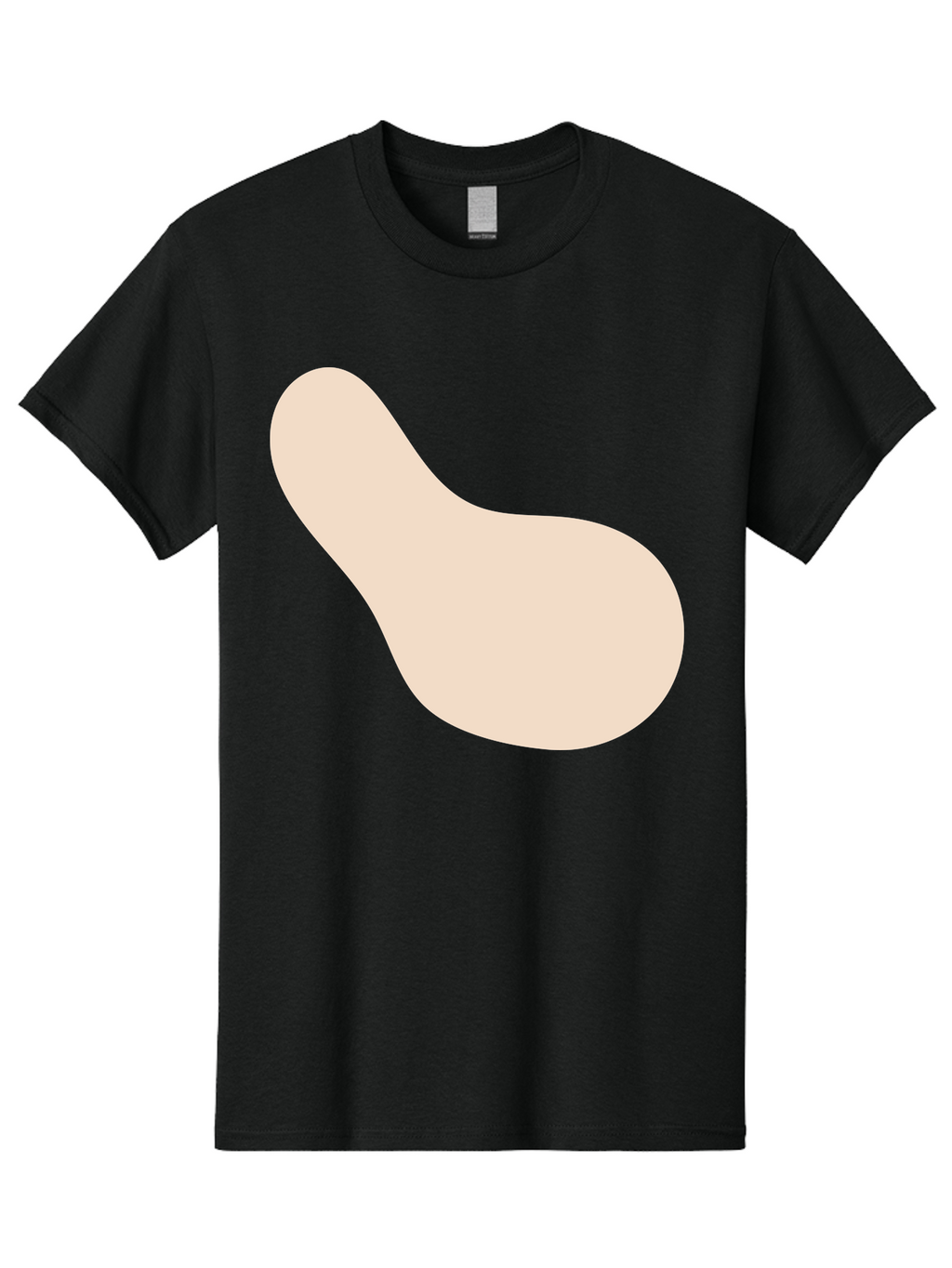 Bean-Shaped-Object Men'S Graphic Tee, 100% Cotton, Comfortable Casual Summer Wear, Machine Washable, Simple Shape, Abstract Design, Beige Color, Smooth Curves, Minimalist Art, Graphic Element, Modern Design Aad995