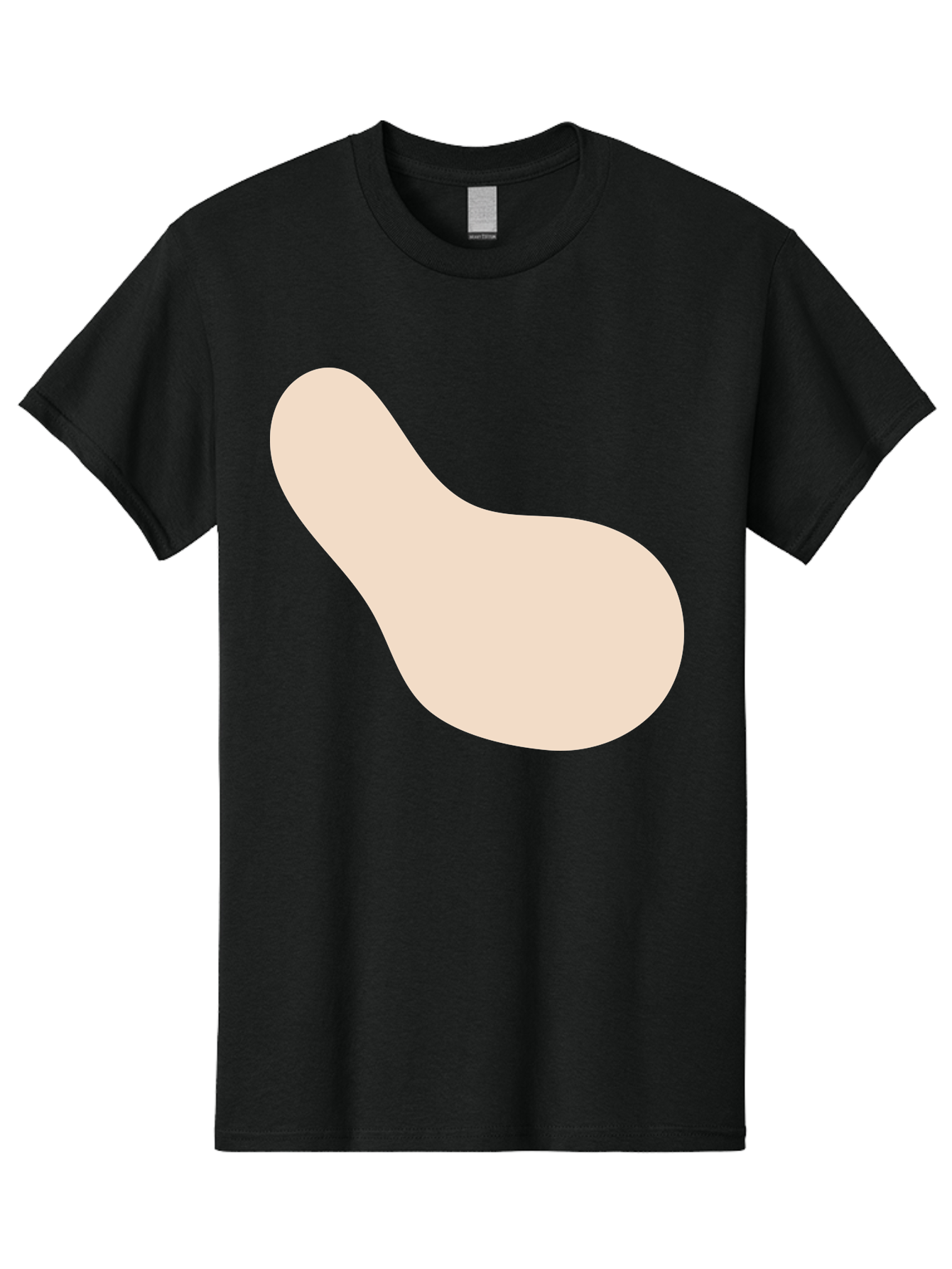 Bean-Shaped-Object Men'S Graphic Tee, 100% Cotton, Comfortable Casual Summer Wear, Machine Washable, Simple Shape, Abstract Design, Beige Color, Smooth Curves, Minimalist Art, Graphic Element, Modern Design Aad995