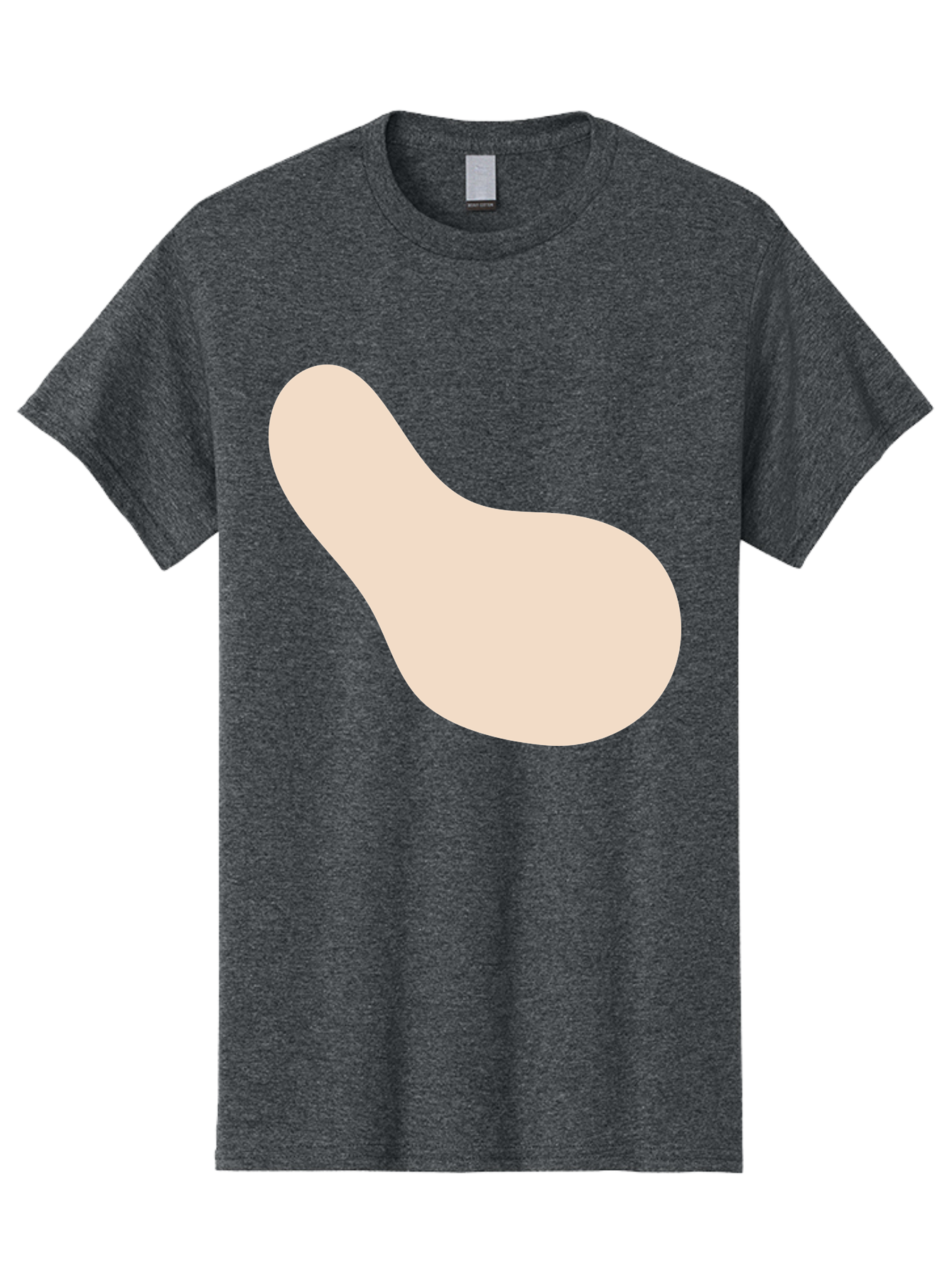 Bean-Shaped-Object Men'S Graphic Tee, 100% Cotton, Comfortable Casual Summer Wear, Machine Washable, Simple Shape, Abstract Design, Beige Color, Smooth Curves, Minimalist Art, Graphic Element, Modern Design Aad995