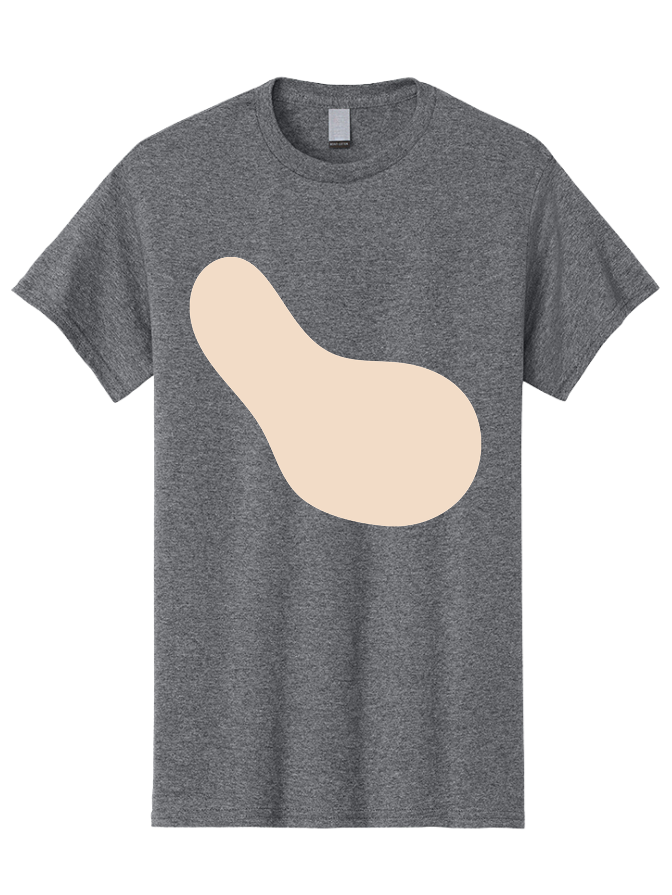 Bean-Shaped-Object Men'S Graphic Tee, 100% Cotton, Comfortable Casual Summer Wear, Machine Washable, Simple Shape, Abstract Design, Beige Color, Smooth Curves, Minimalist Art, Graphic Element, Modern Design Aad995