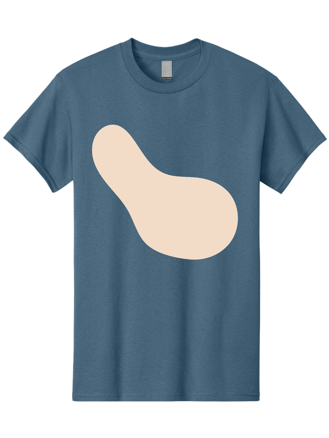 Bean-Shaped-Object Men'S Graphic Tee, 100% Cotton, Comfortable Casual Summer Wear, Machine Washable, Simple Shape, Abstract Design, Beige Color, Smooth Curves, Minimalist Art, Graphic Element, Modern Design Aad995