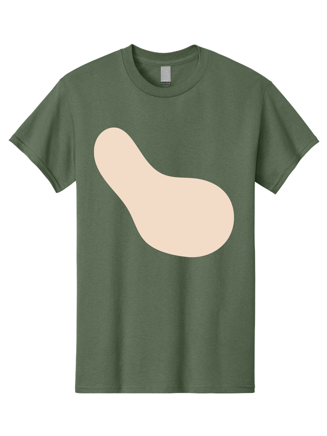 Bean-Shaped-Object Men'S Graphic Tee, 100% Cotton, Comfortable Casual Summer Wear, Machine Washable, Simple Shape, Abstract Design, Beige Color, Smooth Curves, Minimalist Art, Graphic Element, Modern Design Aad995