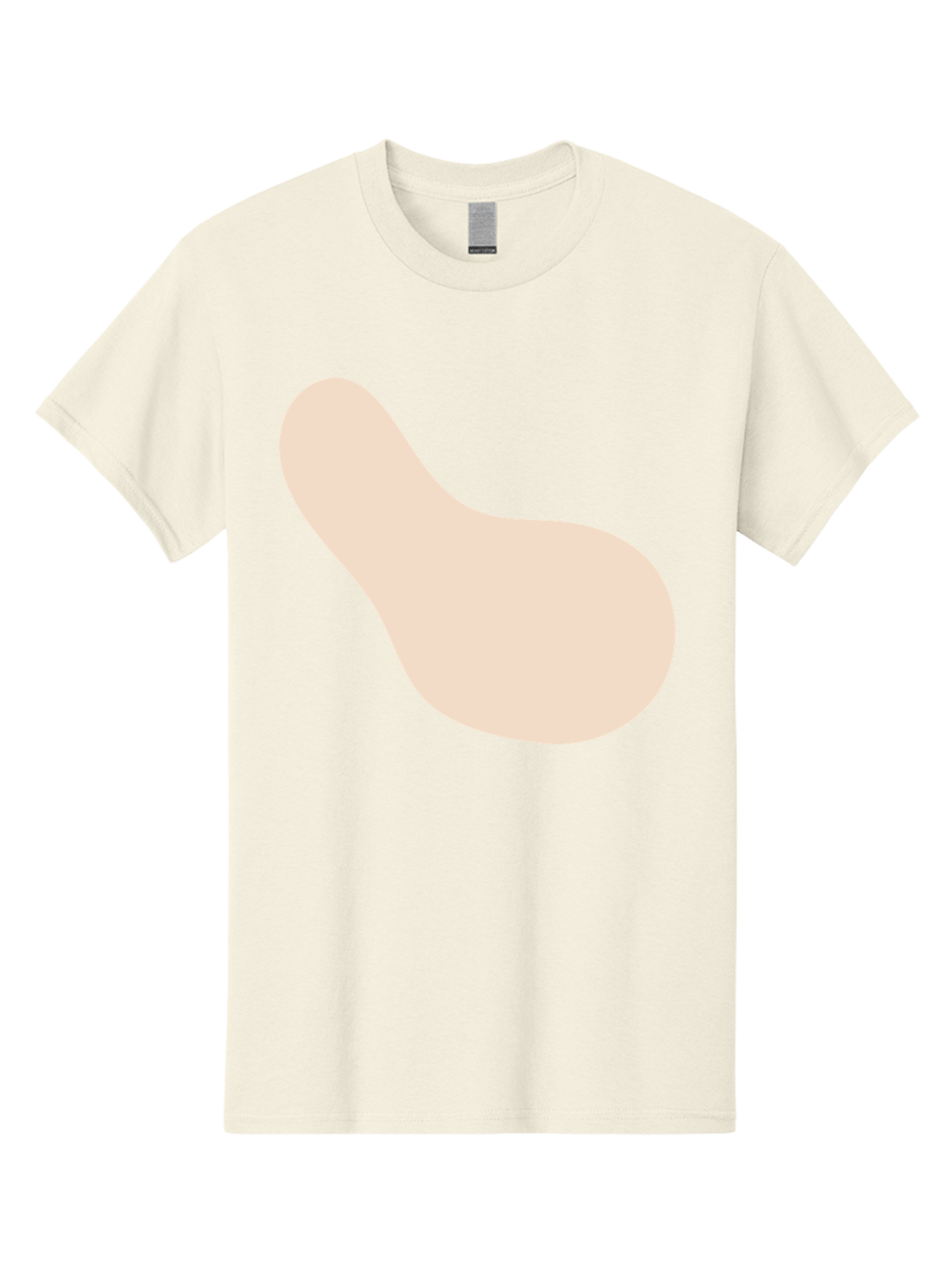 Bean-Shaped-Object Men'S Graphic Tee, 100% Cotton, Comfortable Casual Summer Wear, Machine Washable, Simple Shape, Abstract Design, Beige Color, Smooth Curves, Minimalist Art, Graphic Element, Modern Design Aad995