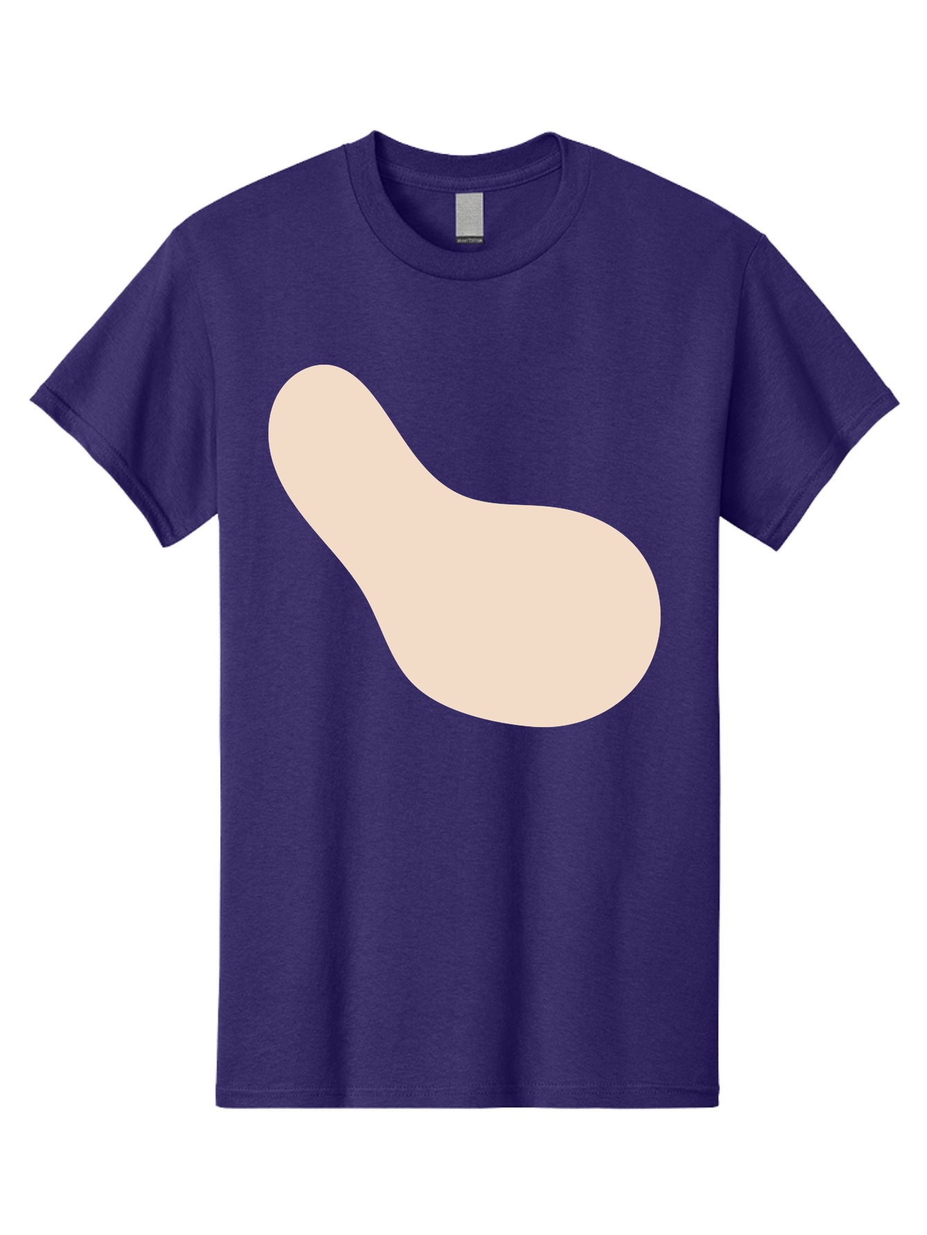 Bean-Shaped-Object Men'S Graphic Tee, 100% Cotton, Comfortable Casual Summer Wear, Machine Washable, Simple Shape, Abstract Design, Beige Color, Smooth Curves, Minimalist Art, Graphic Element, Modern Design Aad995