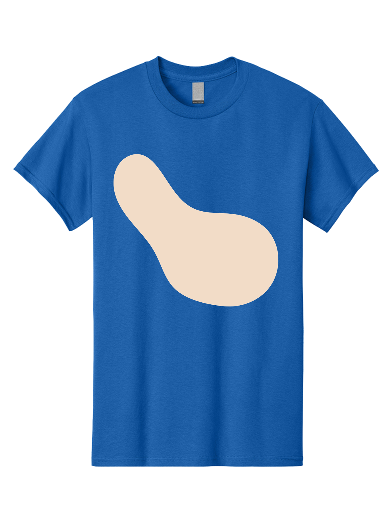 Bean-Shaped-Object Men'S Graphic Tee, 100% Cotton, Comfortable Casual Summer Wear, Machine Washable, Simple Shape, Abstract Design, Beige Color, Smooth Curves, Minimalist Art, Graphic Element, Modern Design Aad995