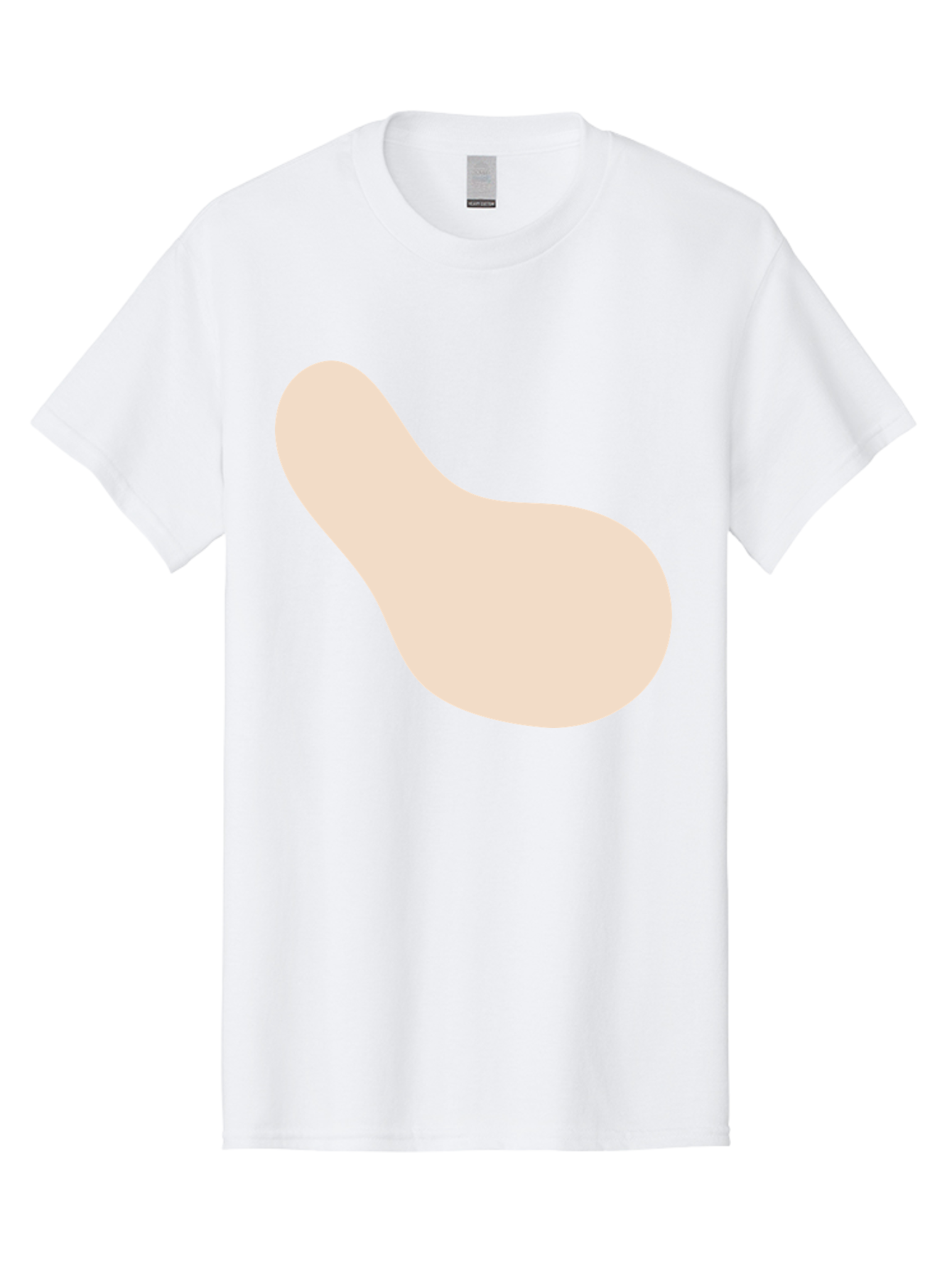 Bean-Shaped-Object Men'S Graphic Tee, 100% Cotton, Comfortable Casual Summer Wear, Machine Washable, Simple Shape, Abstract Design, Beige Color, Smooth Curves, Minimalist Art, Graphic Element, Modern Design Aad995