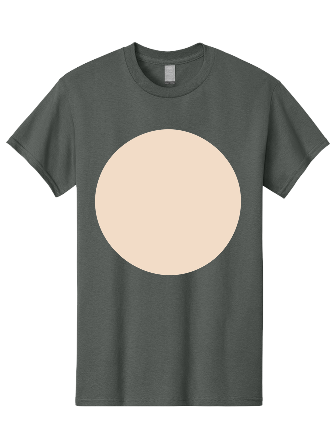 Beige-Circle Men'S Graphic Tee, 100% Cotton, Comfortable Casual Summer Wear, Machine Washable, Beige Circle, Minimalist Design, Simple Shape, Neutral Color, Geometric Figure, Circular Form Aad996