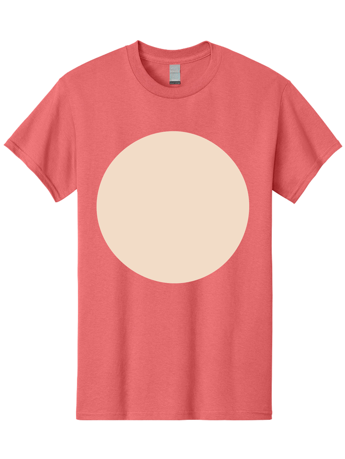 Beige-Circle Men'S Graphic Tee, 100% Cotton, Comfortable Casual Summer Wear, Machine Washable, Beige Circle, Minimalist Design, Simple Shape, Neutral Color, Geometric Figure, Circular Form Aad996
