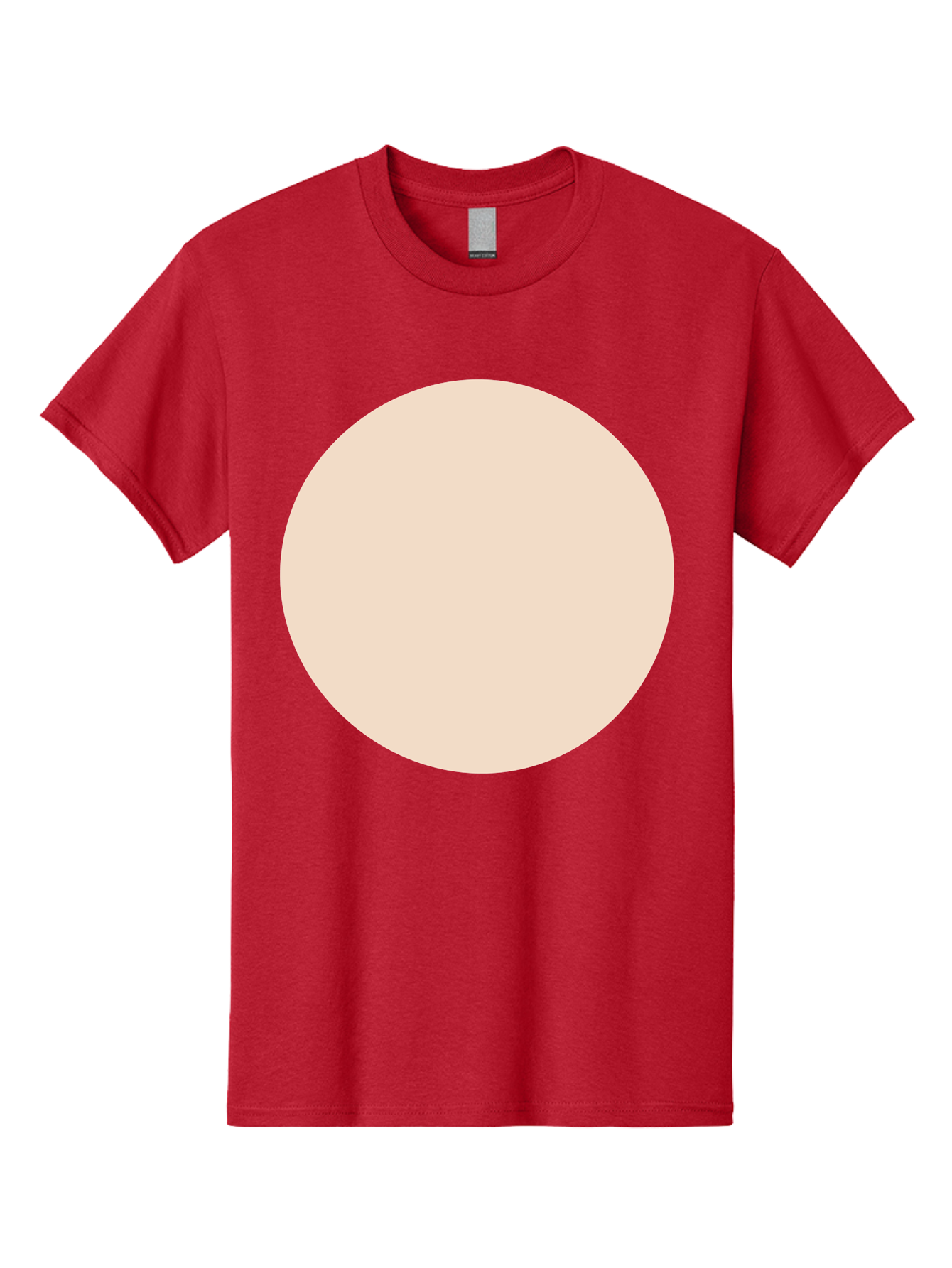 Beige-Circle Men'S Graphic Tee, 100% Cotton, Comfortable Casual Summer Wear, Machine Washable, Beige Circle, Minimalist Design, Simple Shape, Neutral Color, Geometric Figure, Circular Form Aad996