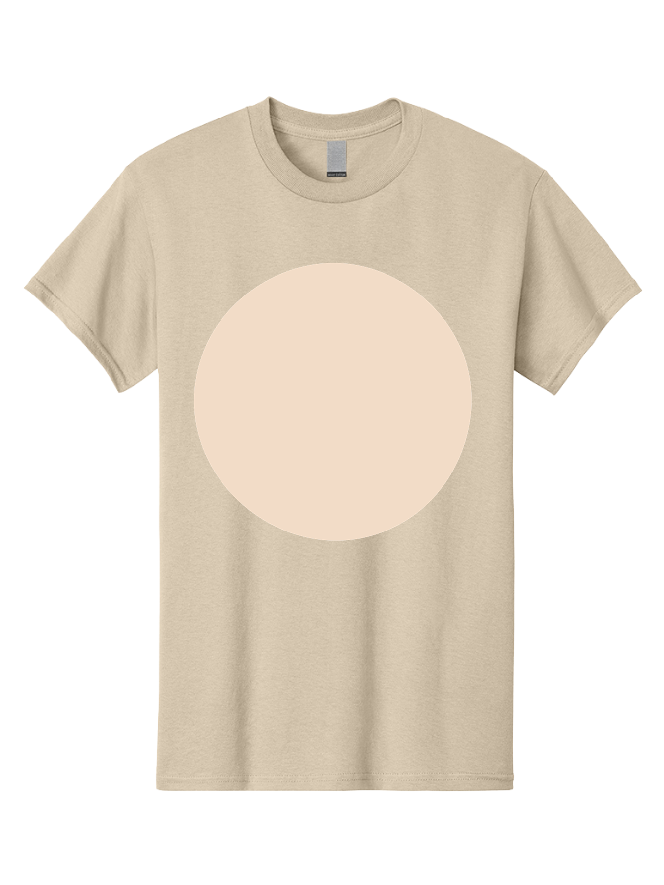 Beige-Circle Men'S Graphic Tee, 100% Cotton, Comfortable Casual Summer Wear, Machine Washable, Beige Circle, Minimalist Design, Simple Shape, Neutral Color, Geometric Figure, Circular Form Aad996