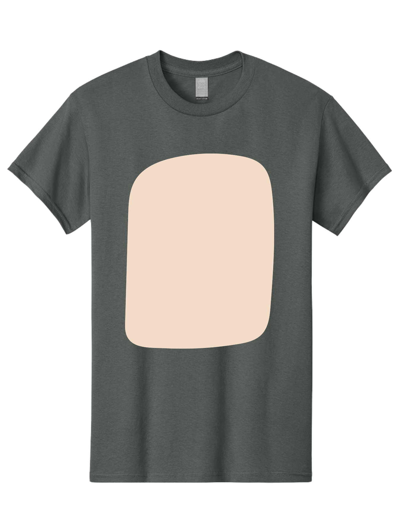 Beige-Rectangle Men'S Graphic Tee, 100% Cotton, Comfortable Casual Summer Wear, Machine Washable, Beige Rectangle, Rounded Corners, Plain Shape, Simple Design, Minimalist Aesthetic, Neutral Color, Soft Edges Aad997