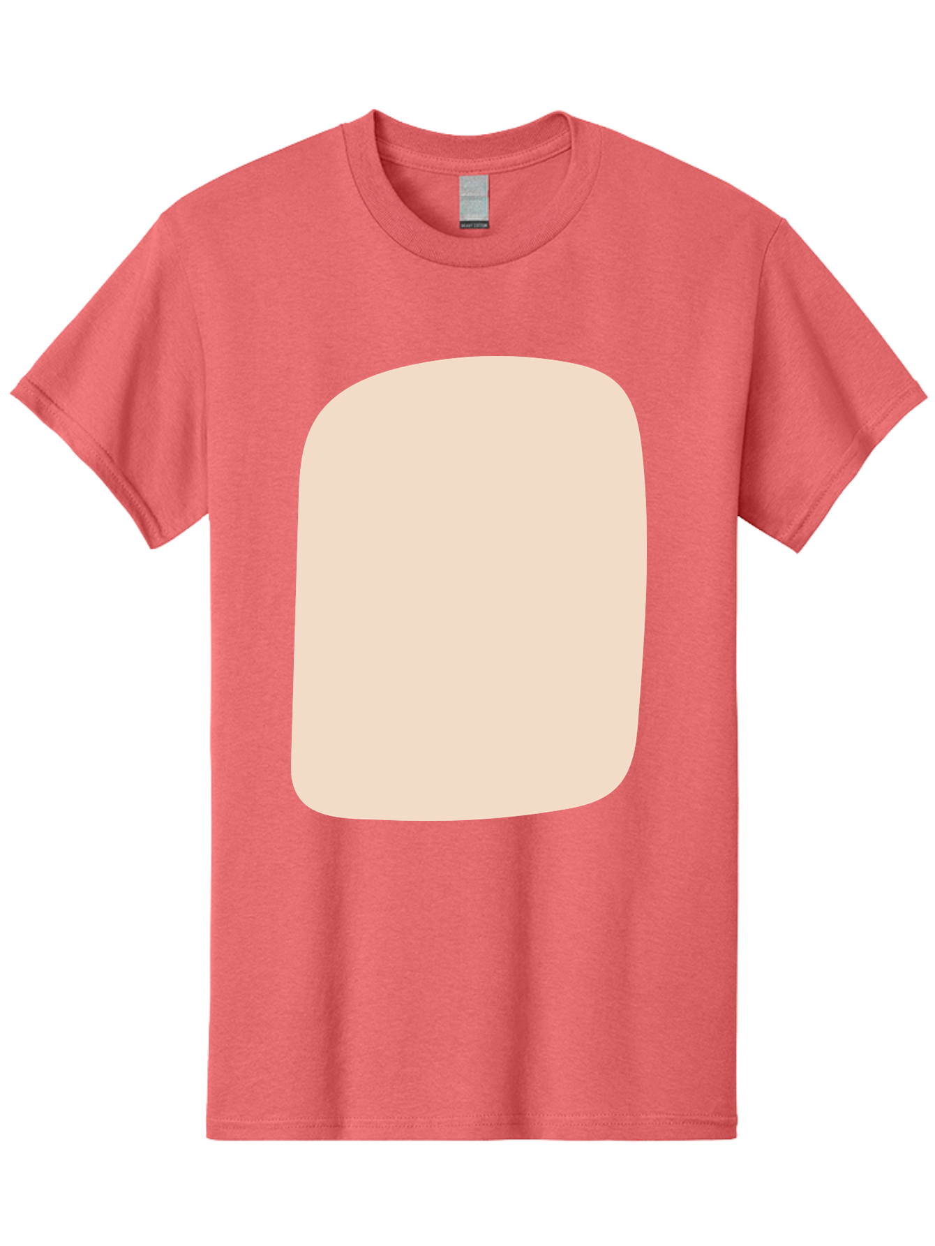 Beige-Rectangle Men'S Graphic Tee, 100% Cotton, Comfortable Casual Summer Wear, Machine Washable, Beige Rectangle, Rounded Corners, Plain Shape, Simple Design, Minimalist Aesthetic, Neutral Color, Soft Edges Aad997