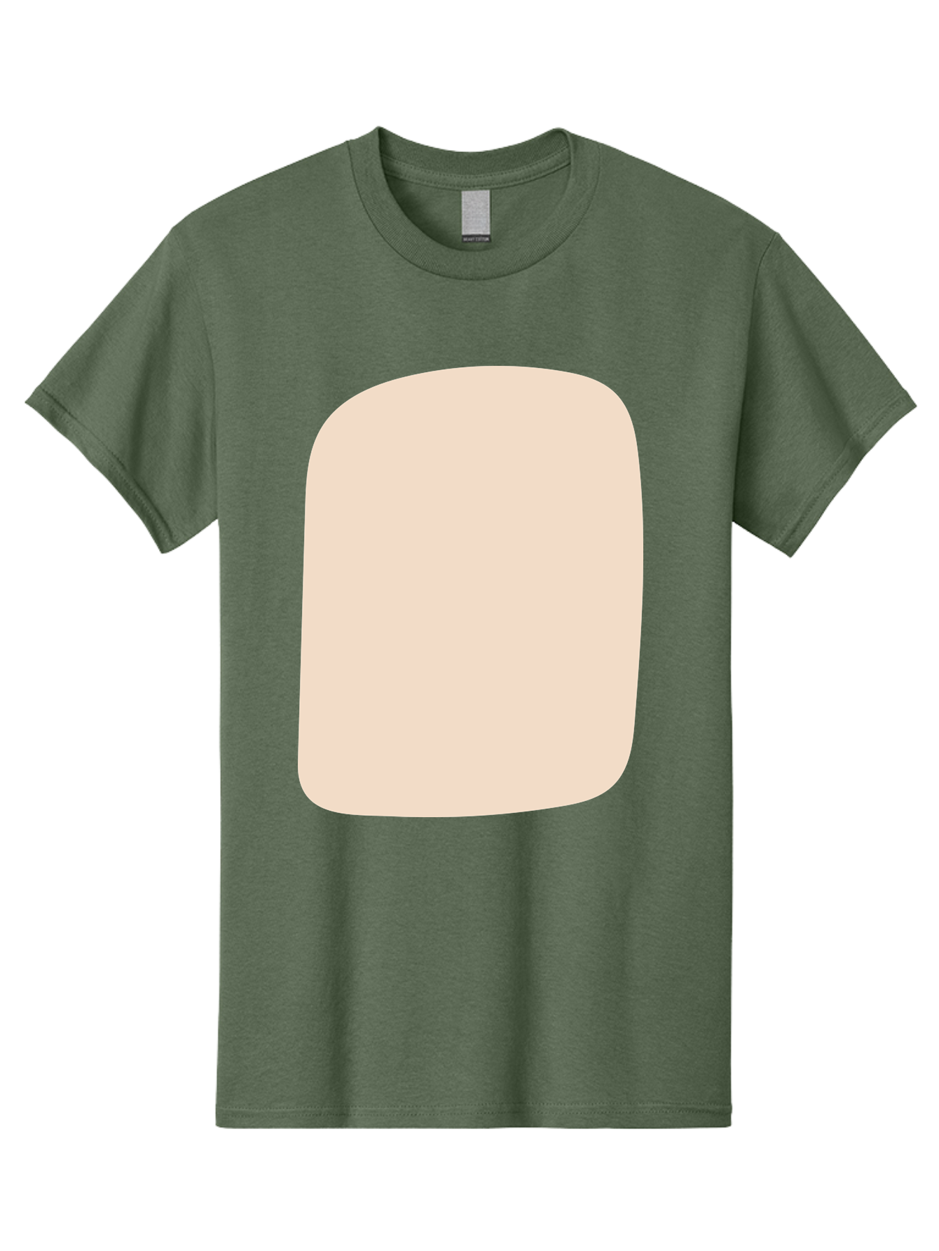 Beige-Rectangle Men'S Graphic Tee, 100% Cotton, Comfortable Casual Summer Wear, Machine Washable, Beige Rectangle, Rounded Corners, Plain Shape, Simple Design, Minimalist Aesthetic, Neutral Color, Soft Edges Aad997