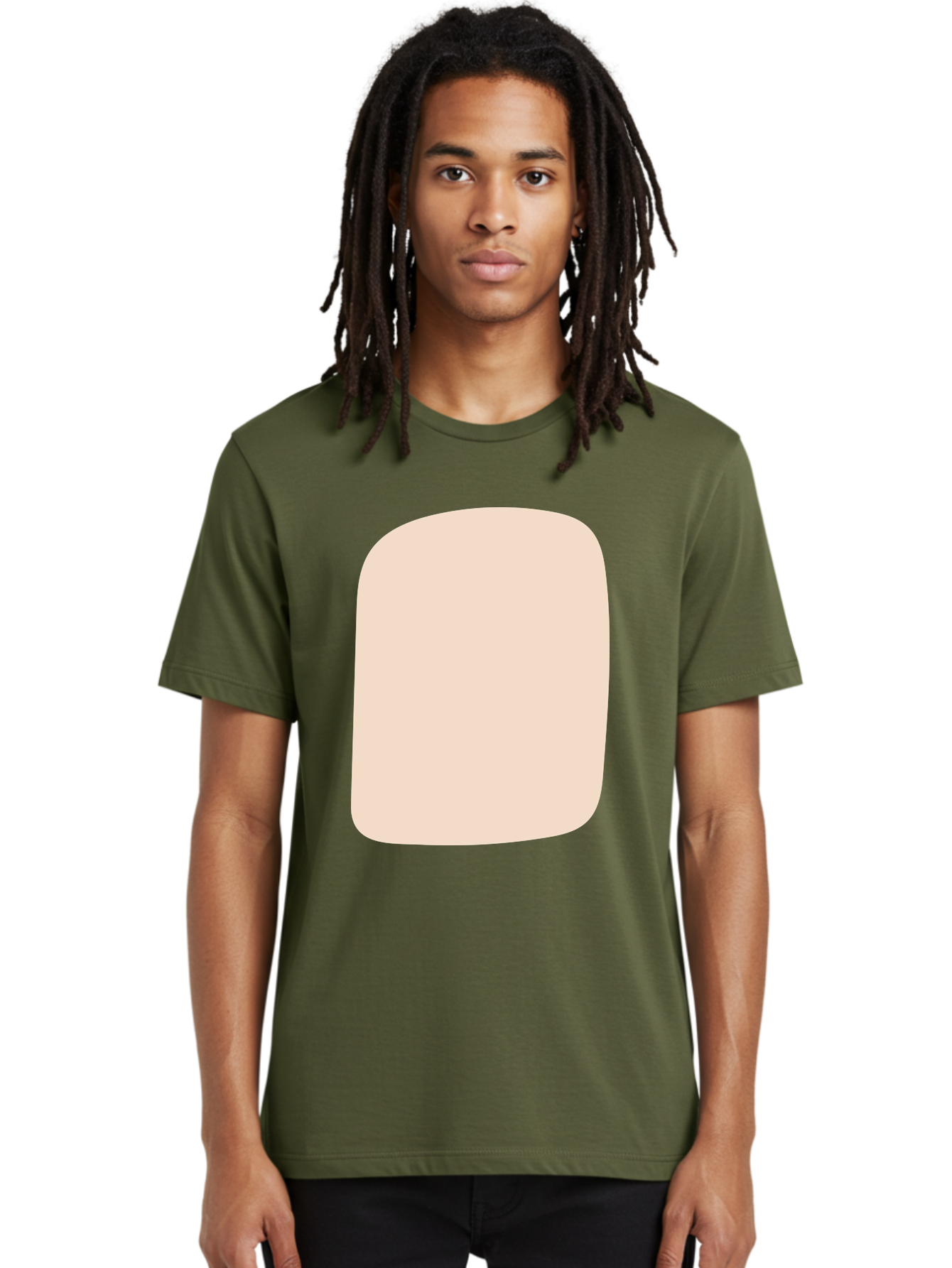 Beige-Rectangle Men'S Graphic Tee, 100% Cotton, Comfortable Casual Summer Wear, Machine Washable, Beige Rectangle, Rounded Corners, Plain Shape, Simple Design, Minimalist Aesthetic, Neutral Color, Soft Edges Aad997