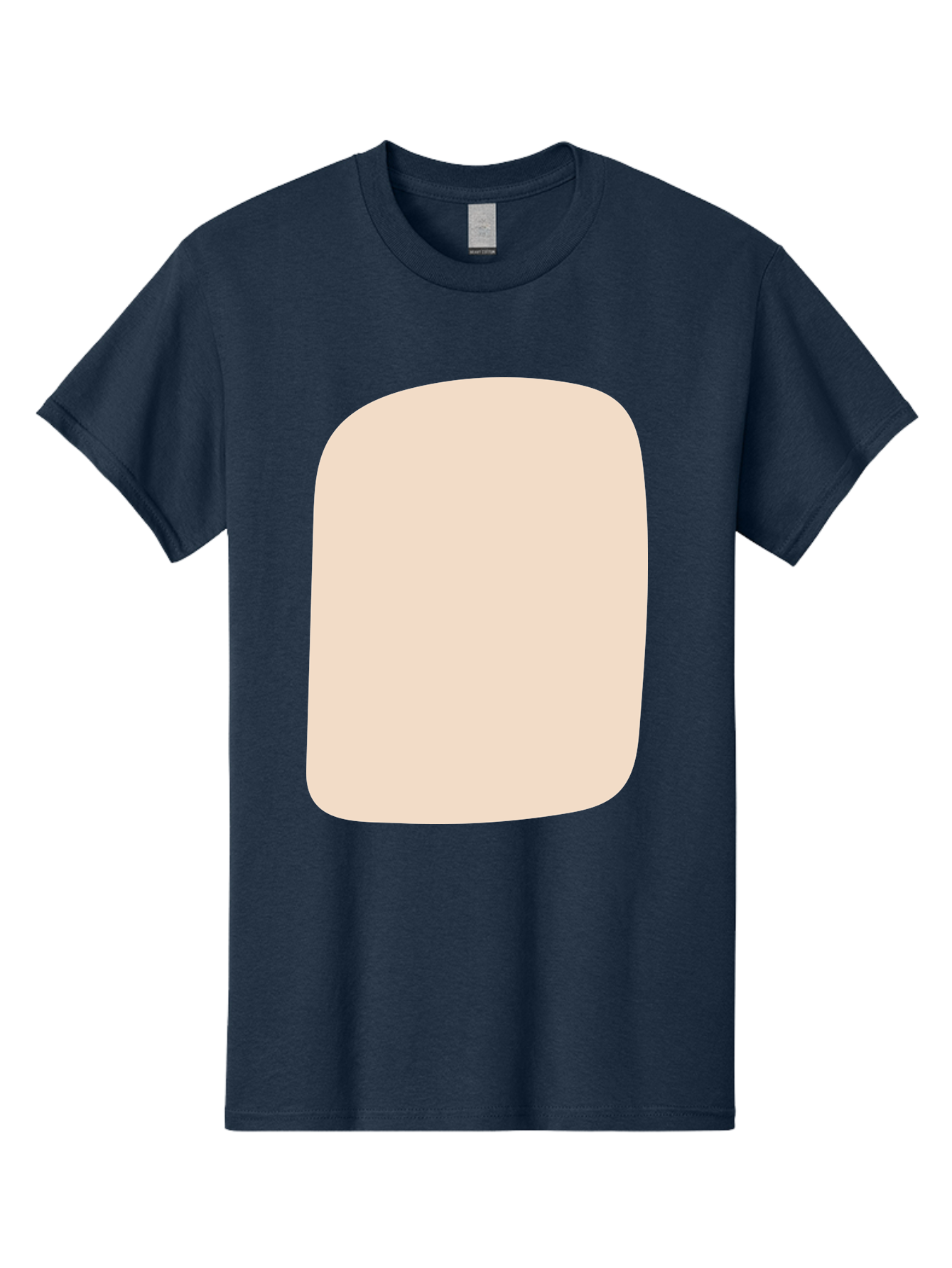 Beige-Rectangle Men'S Graphic Tee, 100% Cotton, Comfortable Casual Summer Wear, Machine Washable, Beige Rectangle, Rounded Corners, Plain Shape, Simple Design, Minimalist Aesthetic, Neutral Color, Soft Edges Aad997
