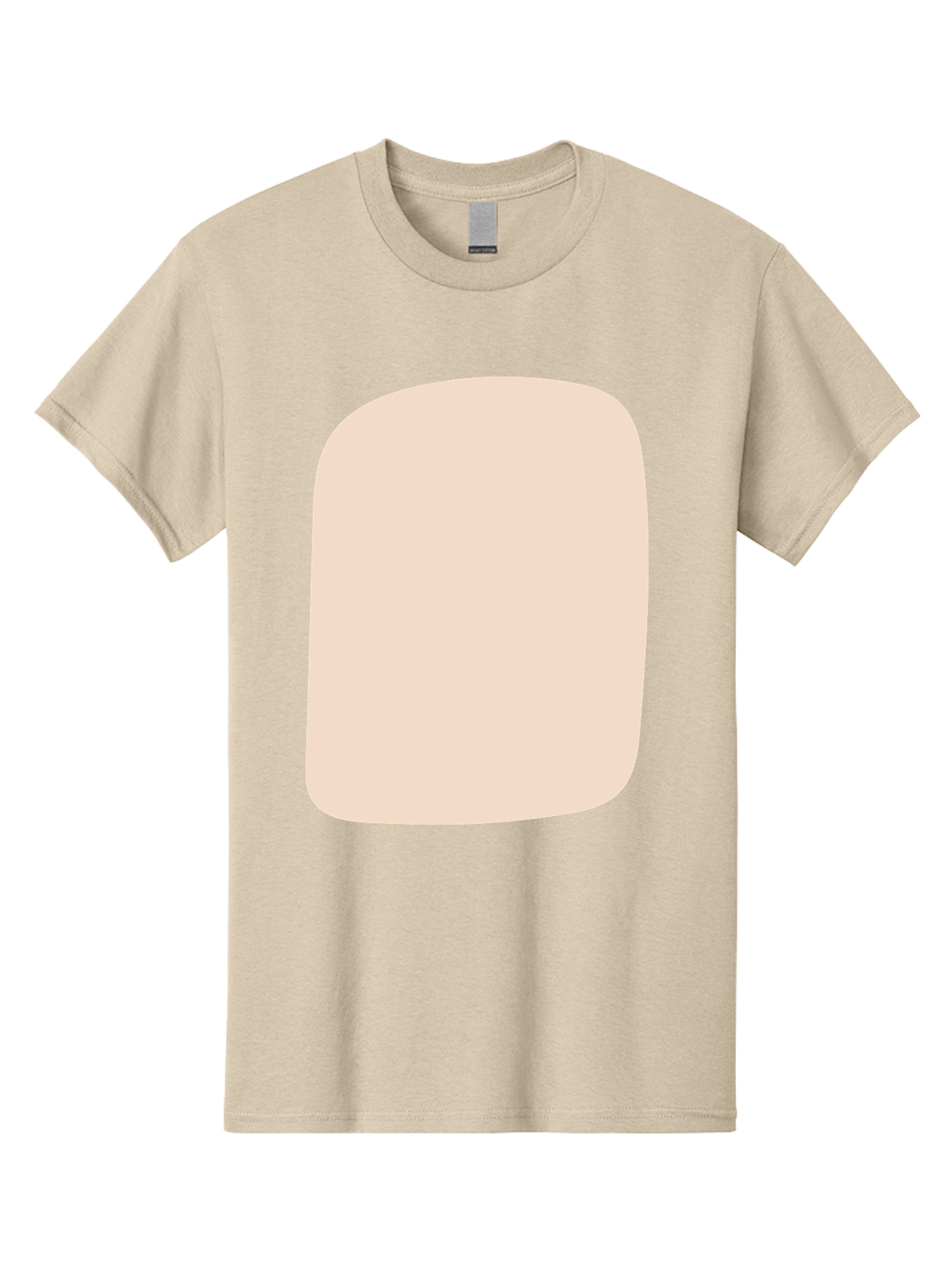 Beige-Rectangle Men'S Graphic Tee, 100% Cotton, Comfortable Casual Summer Wear, Machine Washable, Beige Rectangle, Rounded Corners, Plain Shape, Simple Design, Minimalist Aesthetic, Neutral Color, Soft Edges Aad997