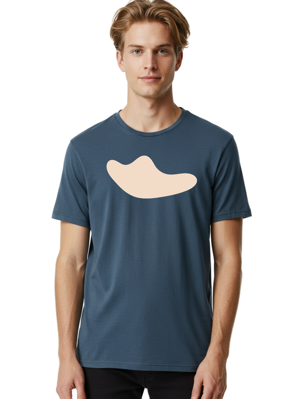 Cashew-Nut-1 Men'S Graphic Tee, 100% Cotton, Comfortable Casual Summer Wear, Machine Washable, Cashew Nut, Snack Food, Healthy Eating, Nutty Flavor, Beige Color, Abstract Shape, Simple Design, Minimalist Art Aae001