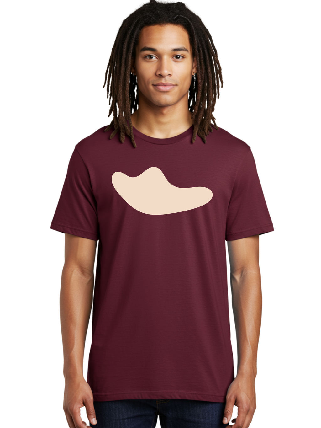 Cashew-Nut-1 Men'S Graphic Tee, 100% Cotton, Comfortable Casual Summer Wear, Machine Washable, Cashew Nut, Snack Food, Healthy Eating, Nutty Flavor, Beige Color, Abstract Shape, Simple Design, Minimalist Art Aae001