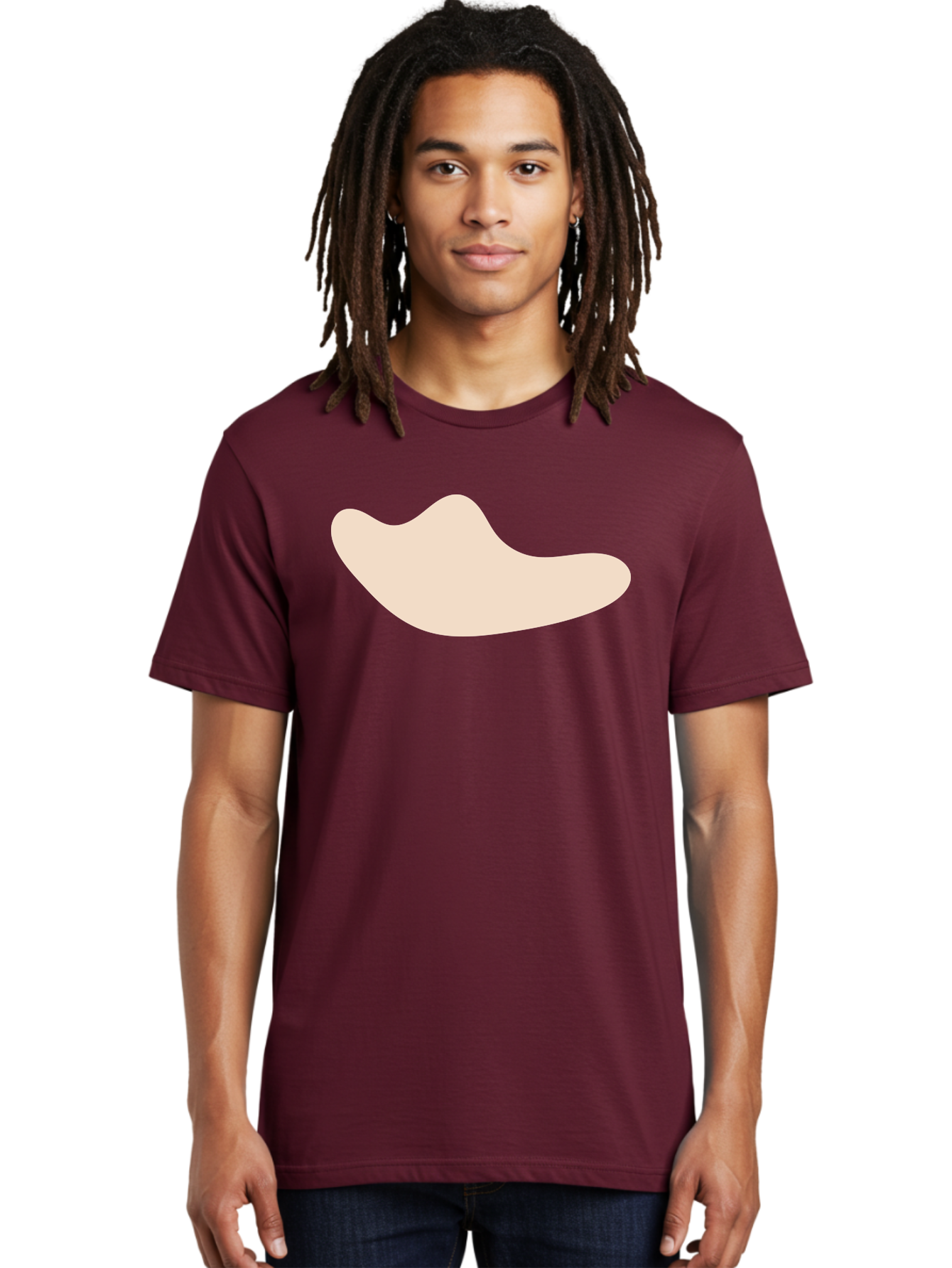 Cashew-Nut-1 Men'S Graphic Tee, 100% Cotton, Comfortable Casual Summer Wear, Machine Washable, Cashew Nut, Snack Food, Healthy Eating, Nutty Flavor, Beige Color, Abstract Shape, Simple Design, Minimalist Art Aae001
