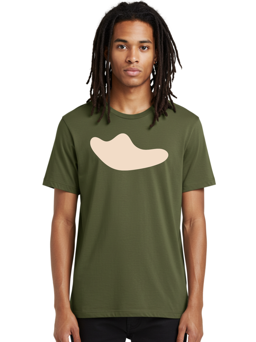 Cashew-Nut-1 Men'S Graphic Tee, 100% Cotton, Comfortable Casual Summer Wear, Machine Washable, Cashew Nut, Snack Food, Healthy Eating, Nutty Flavor, Beige Color, Abstract Shape, Simple Design, Minimalist Art Aae001