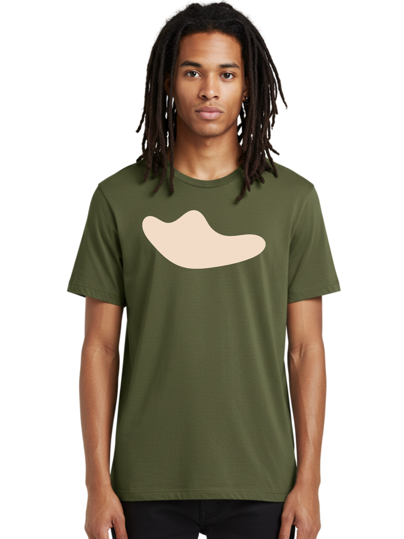 Cashew-Nut-1 Men'S Graphic Tee, 100% Cotton, Comfortable Casual Summer Wear, Machine Washable, Cashew Nut, Snack Food, Healthy Eating, Nutty Flavor, Beige Color, Abstract Shape, Simple Design, Minimalist Art Aae001