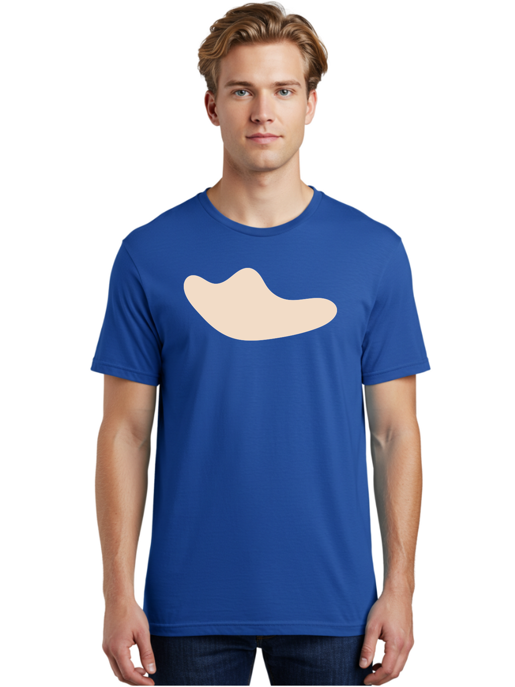 Cashew-Nut-1 Men'S Graphic Tee, 100% Cotton, Comfortable Casual Summer Wear, Machine Washable, Cashew Nut, Snack Food, Healthy Eating, Nutty Flavor, Beige Color, Abstract Shape, Simple Design, Minimalist Art Aae001