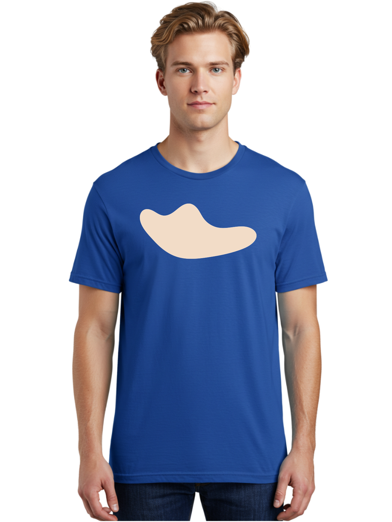 Cashew-Nut-1 Men'S Graphic Tee, 100% Cotton, Comfortable Casual Summer Wear, Machine Washable, Cashew Nut, Snack Food, Healthy Eating, Nutty Flavor, Beige Color, Abstract Shape, Simple Design, Minimalist Art Aae001