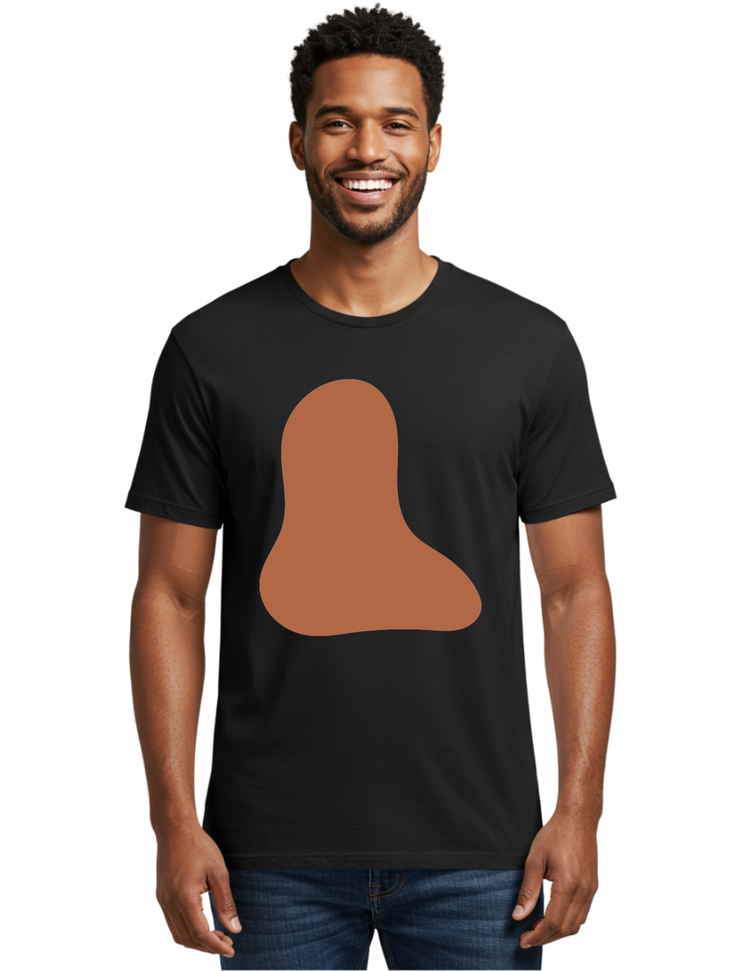 Cashew-Nut Men'S Graphic Tee, 100% Cotton, Comfortable Casual Summer Wear, Machine Washable, Roasted Chicken Leg, Savory Dish, Food Illustration, Cartoon Style, Reddish-Brown Color, Simple Design, Culinary Art Aae002
