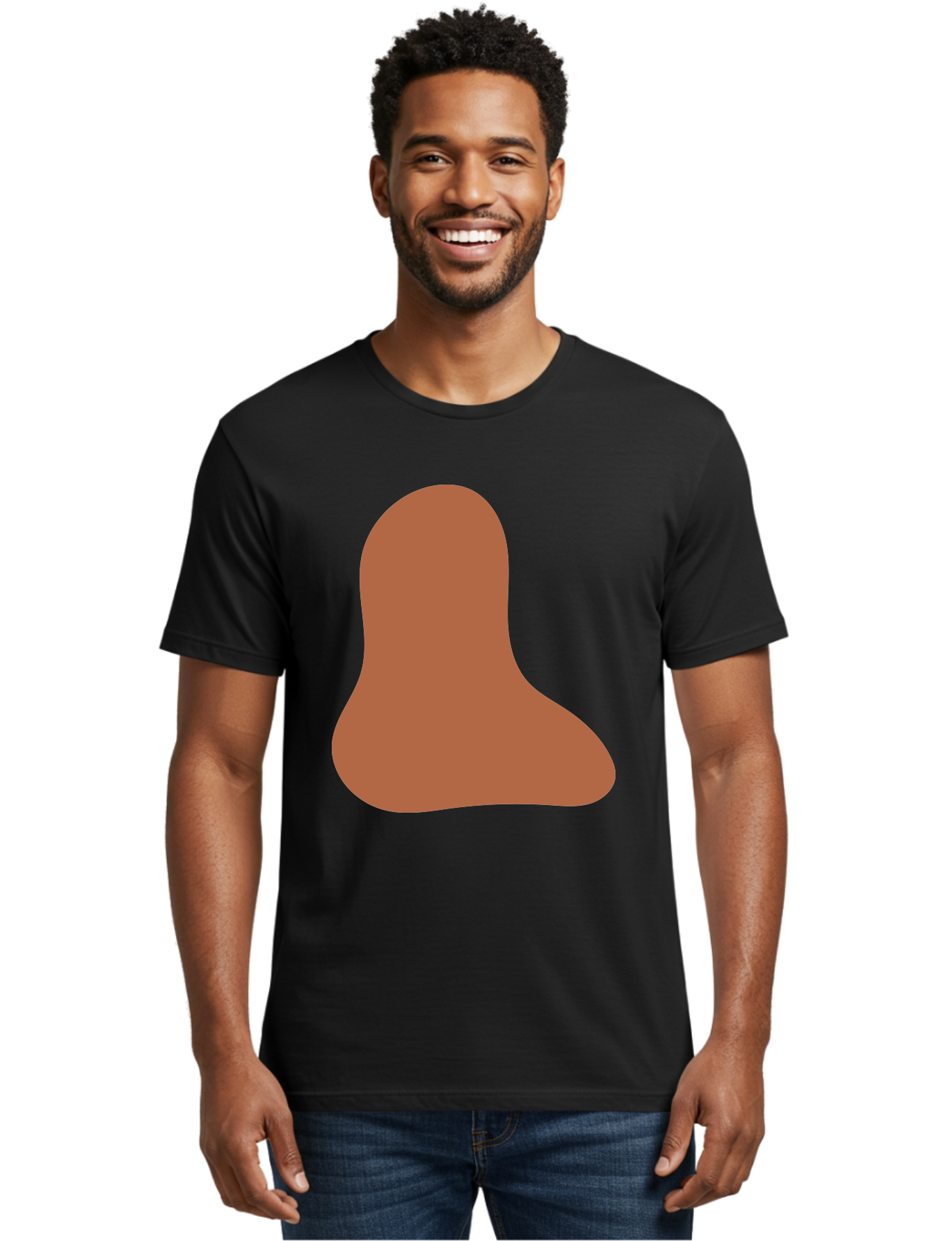 Cashew-Nut Men'S Graphic Tee, 100% Cotton, Comfortable Casual Summer Wear, Machine Washable, Roasted Chicken Leg, Savory Dish, Food Illustration, Cartoon Style, Reddish-Brown Color, Simple Design, Culinary Art Aae002