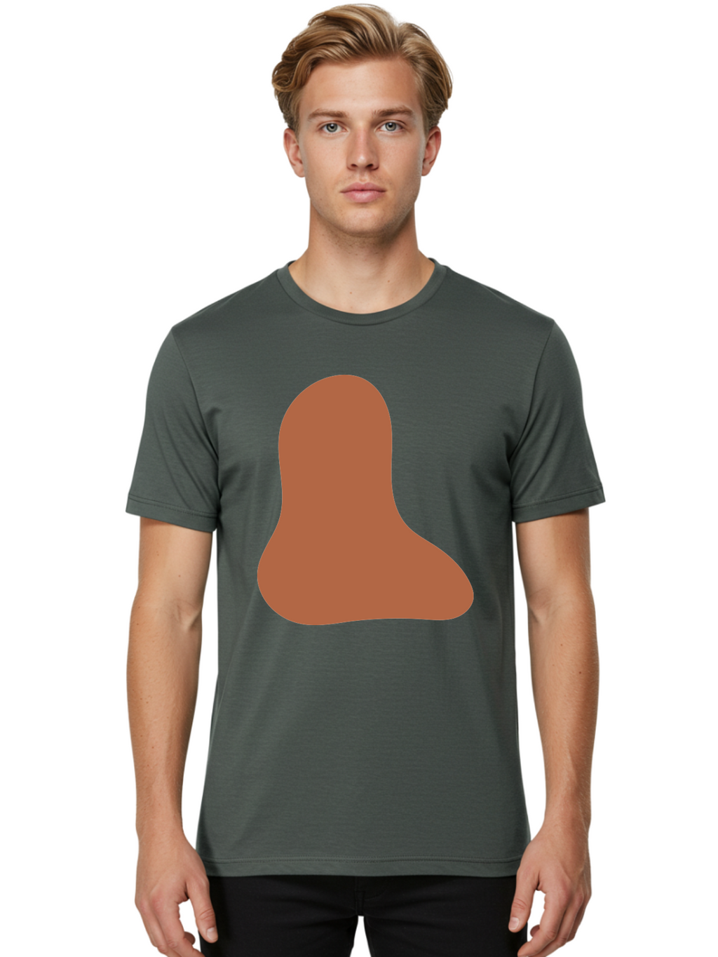 Cashew-Nut Men'S Graphic Tee, 100% Cotton, Comfortable Casual Summer Wear, Machine Washable, Roasted Chicken Leg, Savory Dish, Food Illustration, Cartoon Style, Reddish-Brown Color, Simple Design, Culinary Art Aae002