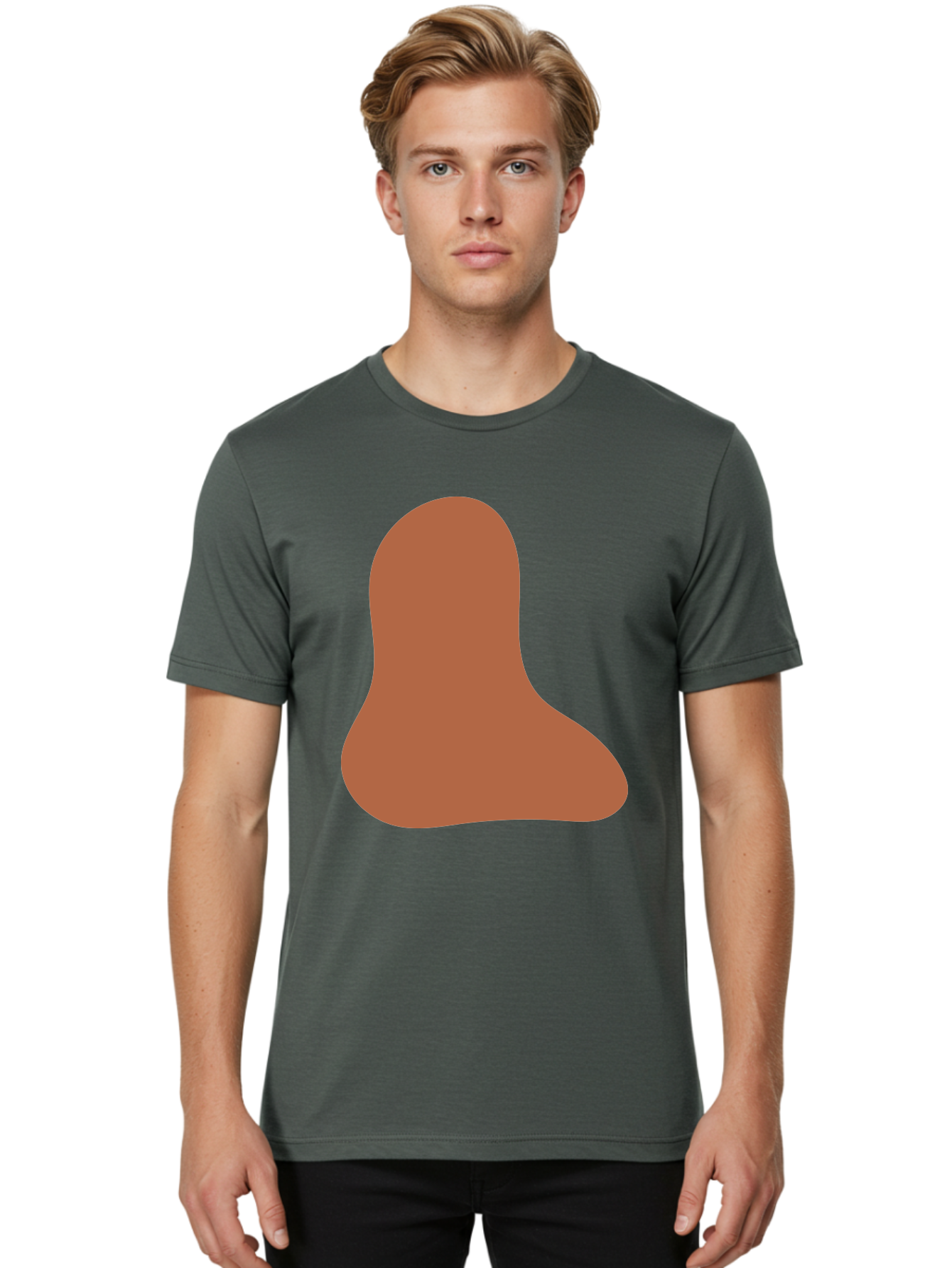 Cashew-Nut Men'S Graphic Tee, 100% Cotton, Comfortable Casual Summer Wear, Machine Washable, Roasted Chicken Leg, Savory Dish, Food Illustration, Cartoon Style, Reddish-Brown Color, Simple Design, Culinary Art Aae002