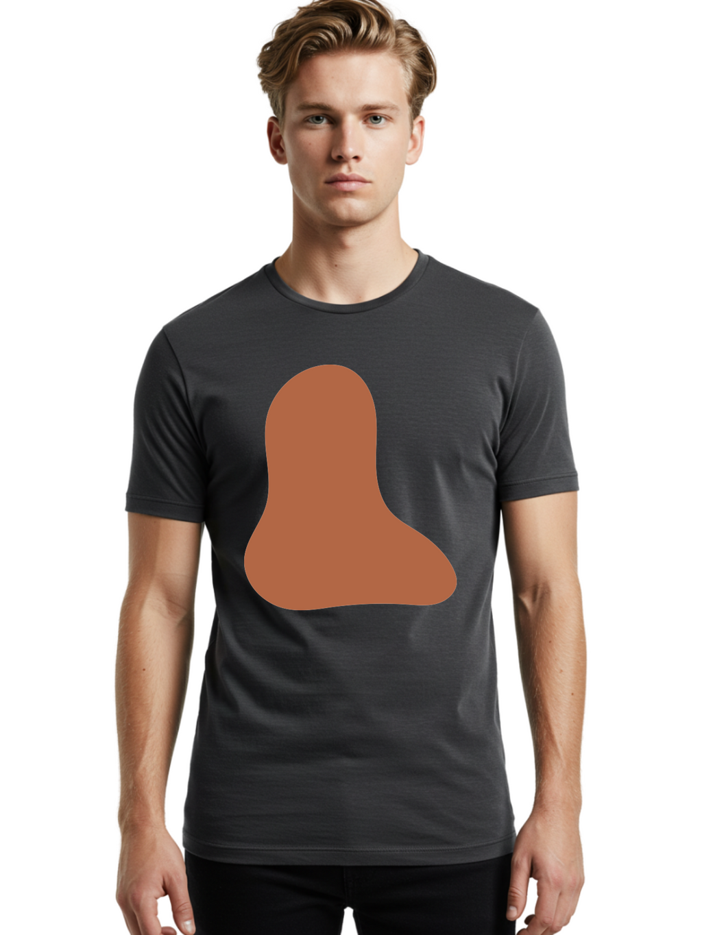 Cashew-Nut Men'S Graphic Tee, 100% Cotton, Comfortable Casual Summer Wear, Machine Washable, Roasted Chicken Leg, Savory Dish, Food Illustration, Cartoon Style, Reddish-Brown Color, Simple Design, Culinary Art Aae002