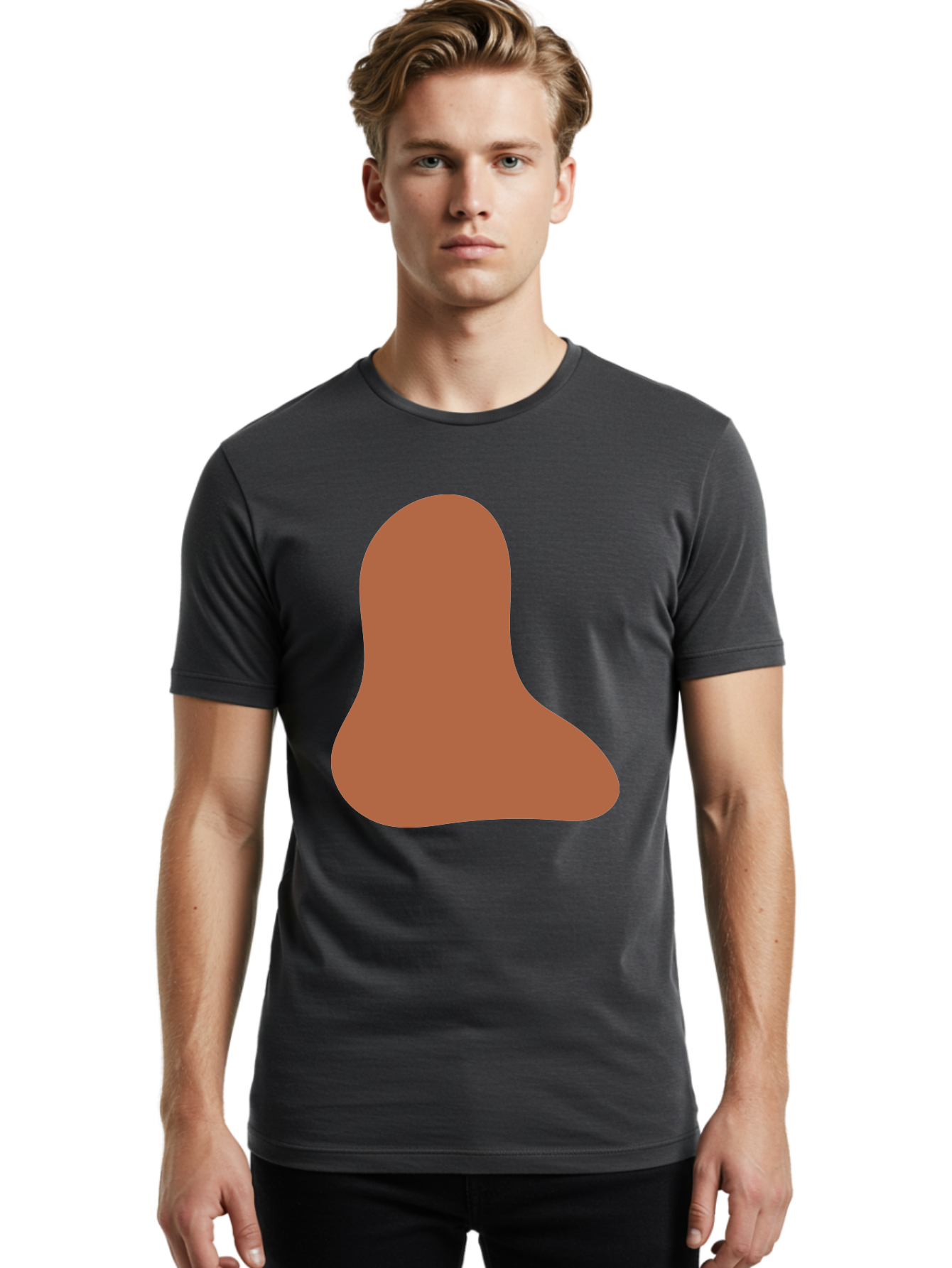 Cashew-Nut Men'S Graphic Tee, 100% Cotton, Comfortable Casual Summer Wear, Machine Washable, Roasted Chicken Leg, Savory Dish, Food Illustration, Cartoon Style, Reddish-Brown Color, Simple Design, Culinary Art Aae002