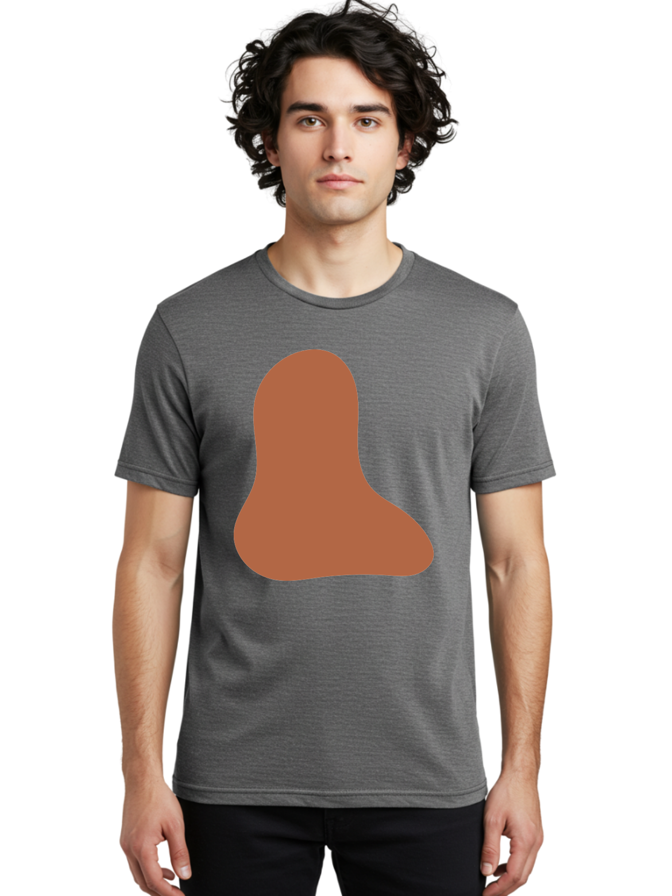 Cashew-Nut Men'S Graphic Tee, 100% Cotton, Comfortable Casual Summer Wear, Machine Washable, Roasted Chicken Leg, Savory Dish, Food Illustration, Cartoon Style, Reddish-Brown Color, Simple Design, Culinary Art Aae002