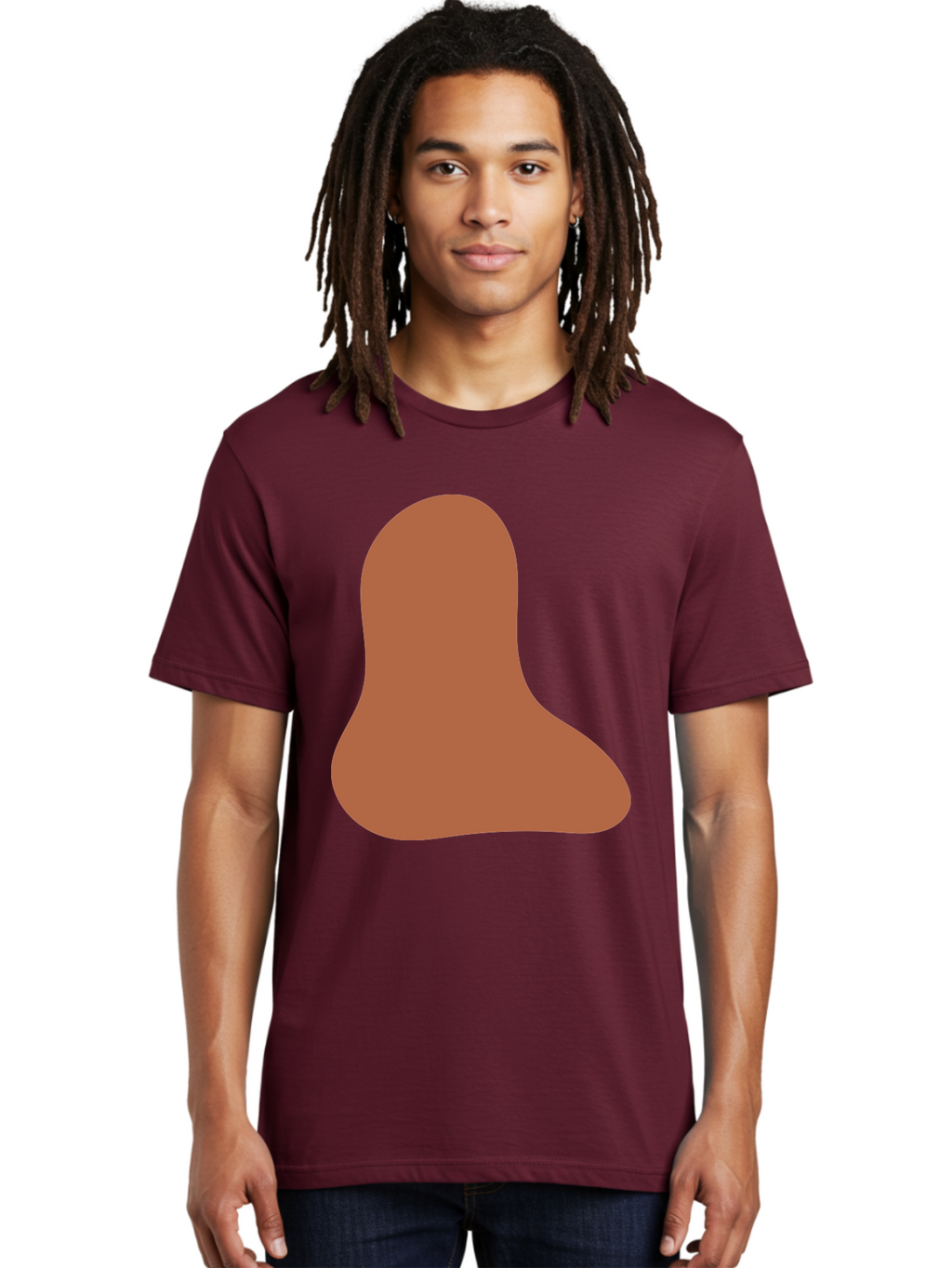 Cashew-Nut Men'S Graphic Tee, 100% Cotton, Comfortable Casual Summer Wear, Machine Washable, Roasted Chicken Leg, Savory Dish, Food Illustration, Cartoon Style, Reddish-Brown Color, Simple Design, Culinary Art Aae002